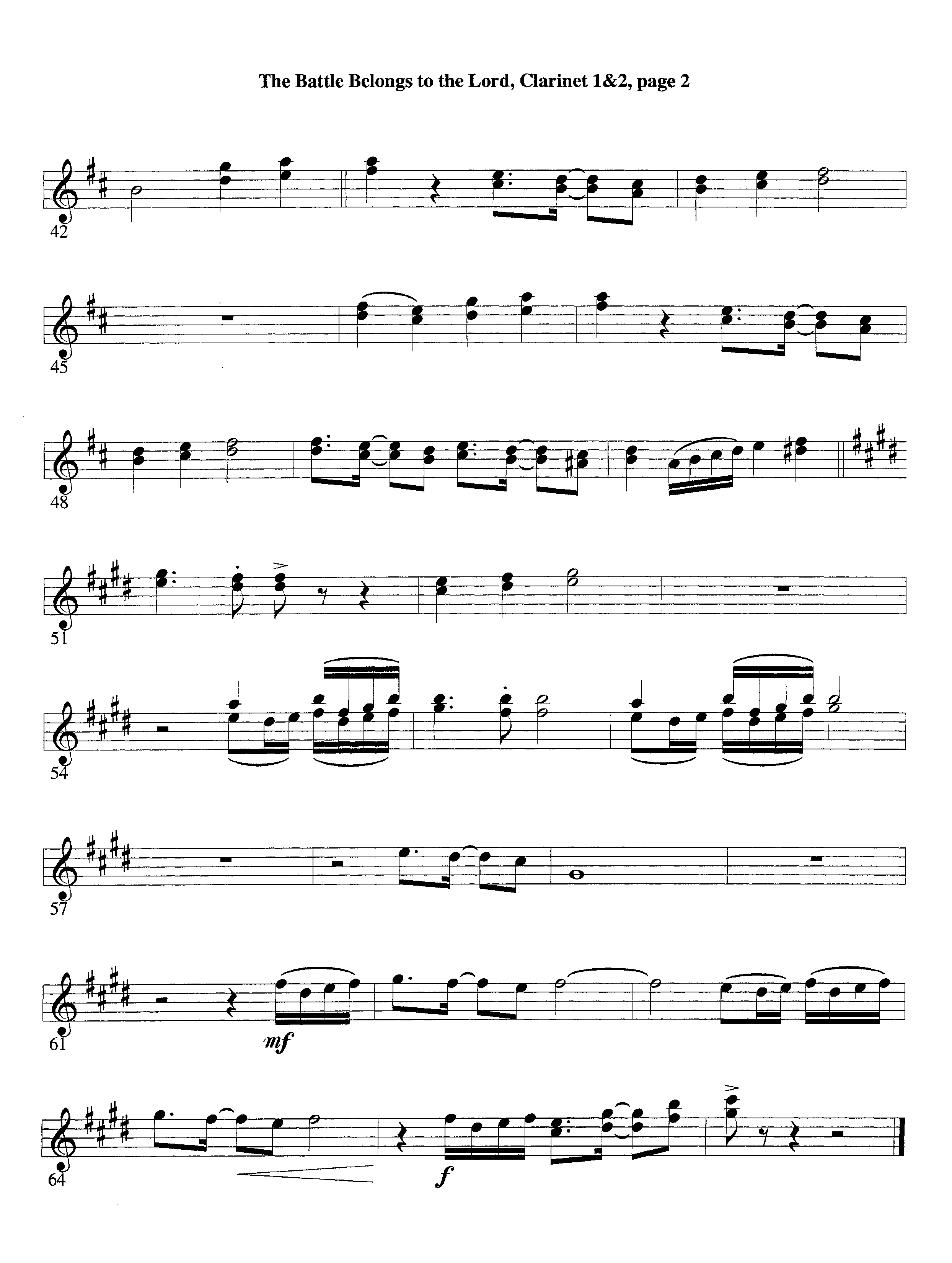 The Battle Belongs To The Lord (Instrumental) Clarinet 1/2 (Lifeway Worship / Arr. Tom Payne)