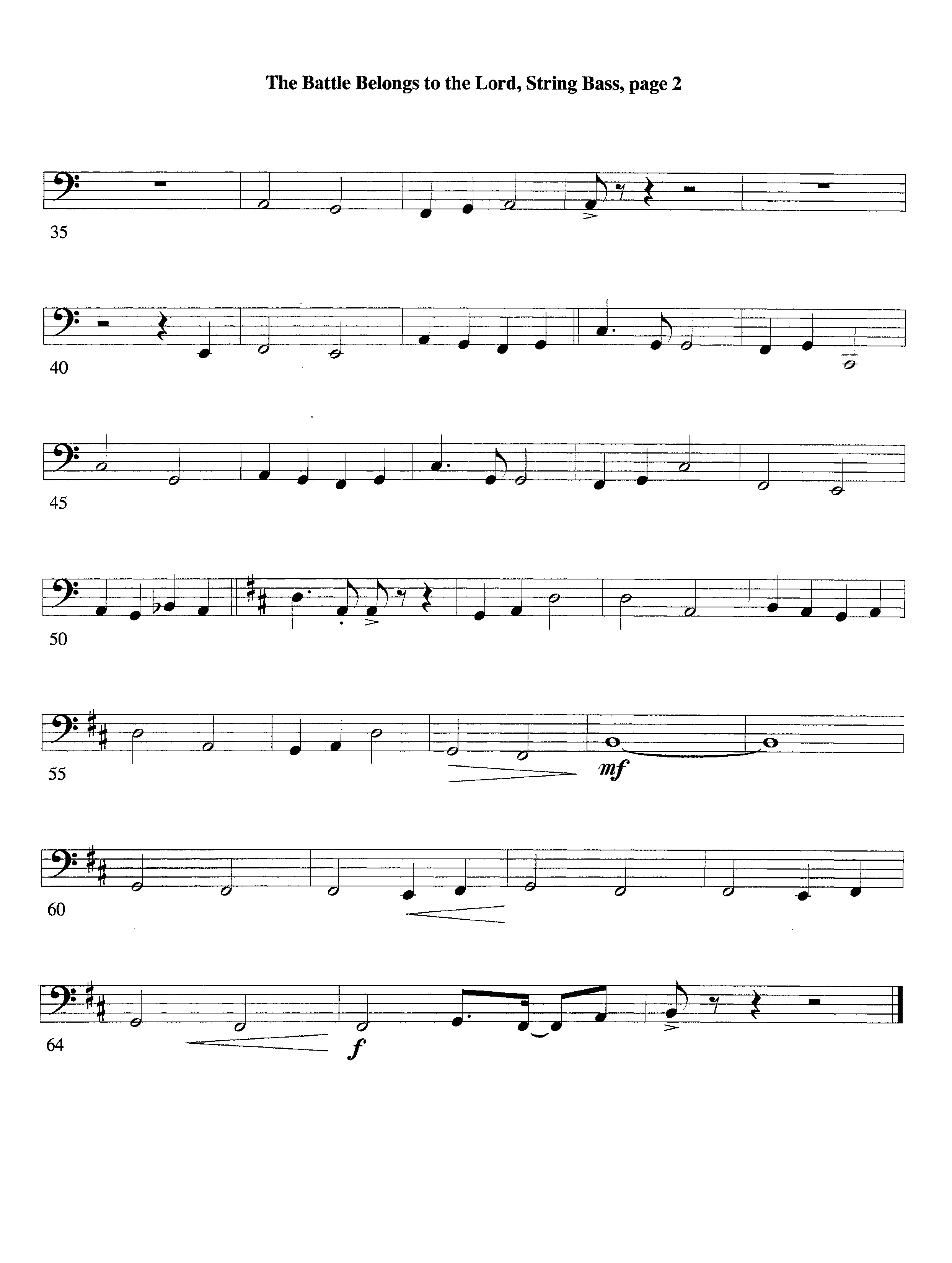 The Battle Belongs To The Lord (Instrumental) Double Bass (Lifeway Worship / Arr. Tom Payne)