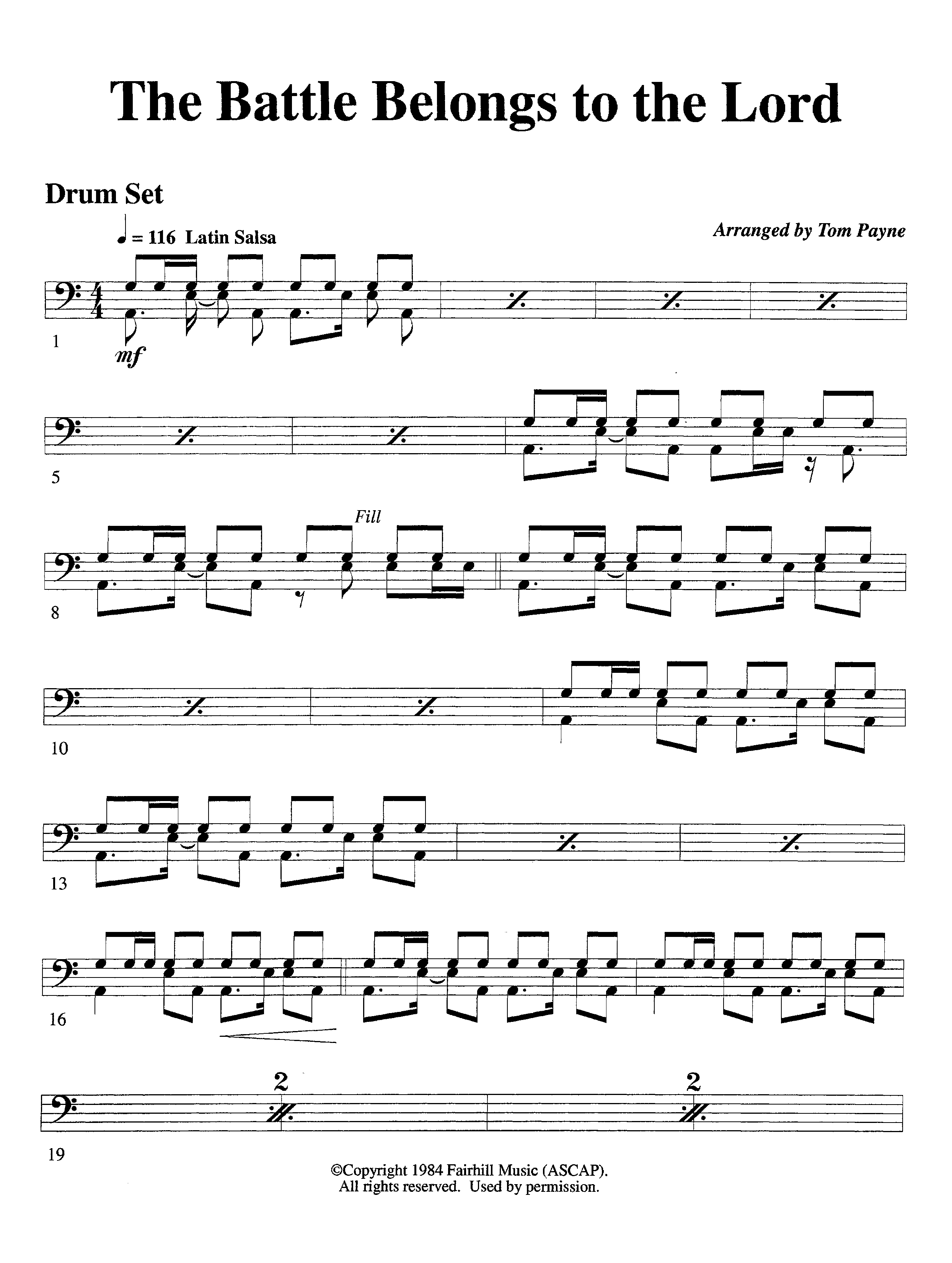 The Battle Belongs To The Lord (Instrumental) Drum Set (Lifeway Worship / Arr. Tom Payne)