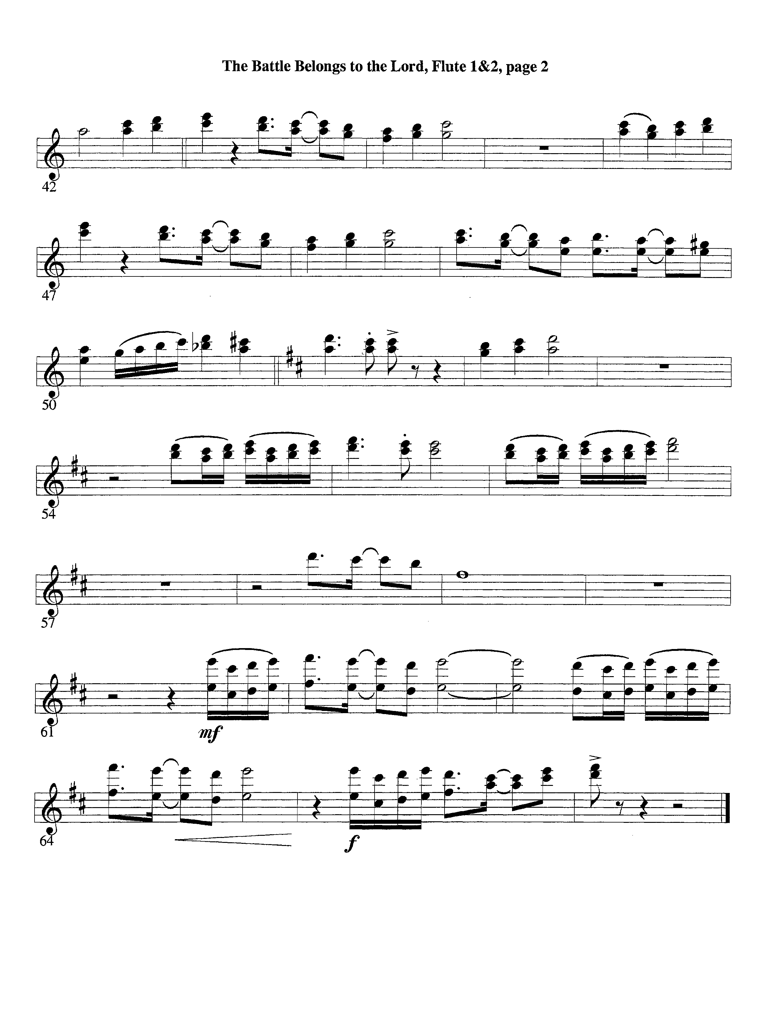 The Battle Belongs To The Lord (Instrumental) Flute 1/2 (Lifeway Worship / Arr. Tom Payne)