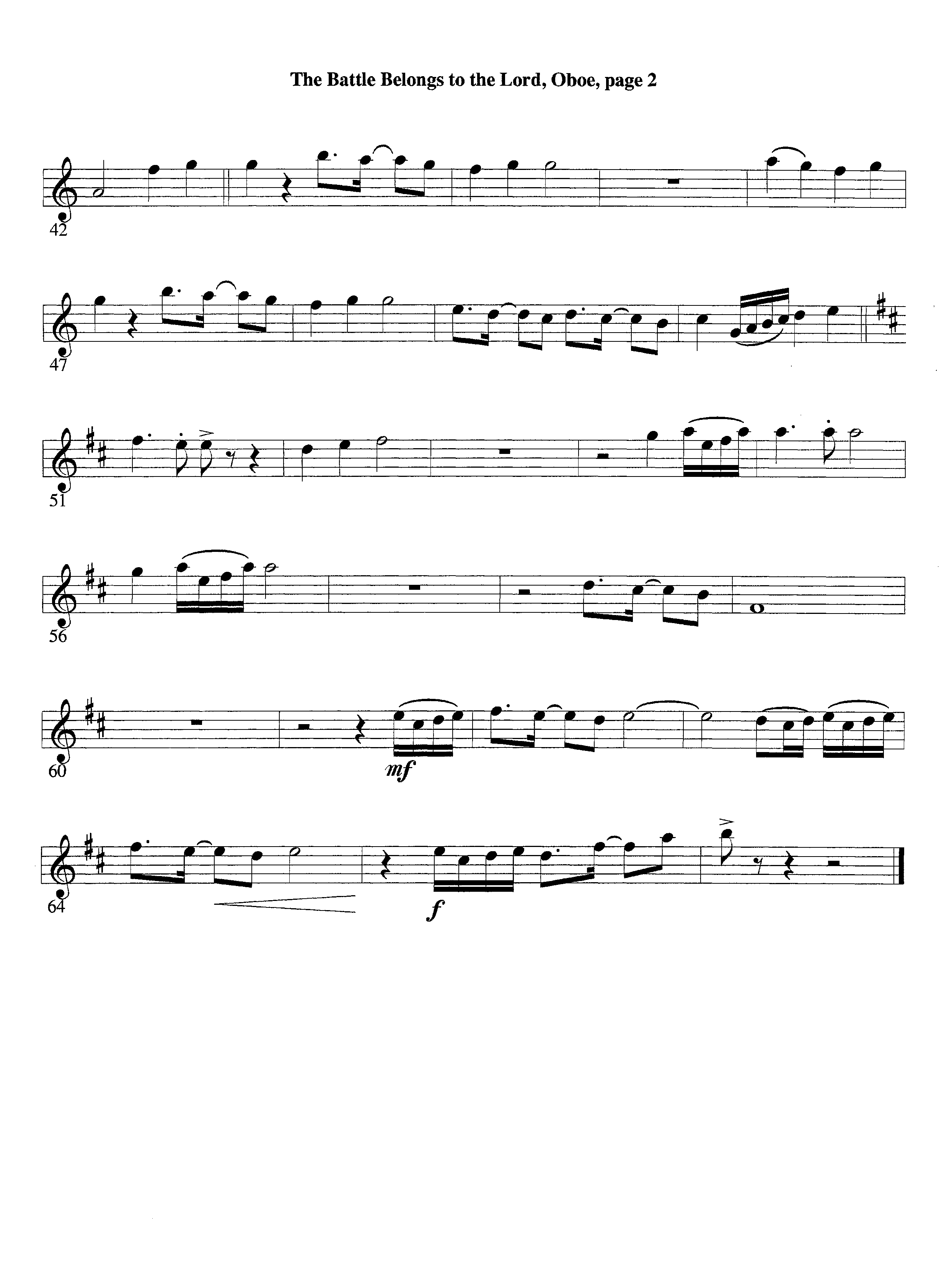 The Battle Belongs To The Lord (Instrumental) Oboe (Lifeway Worship / Arr. Tom Payne)