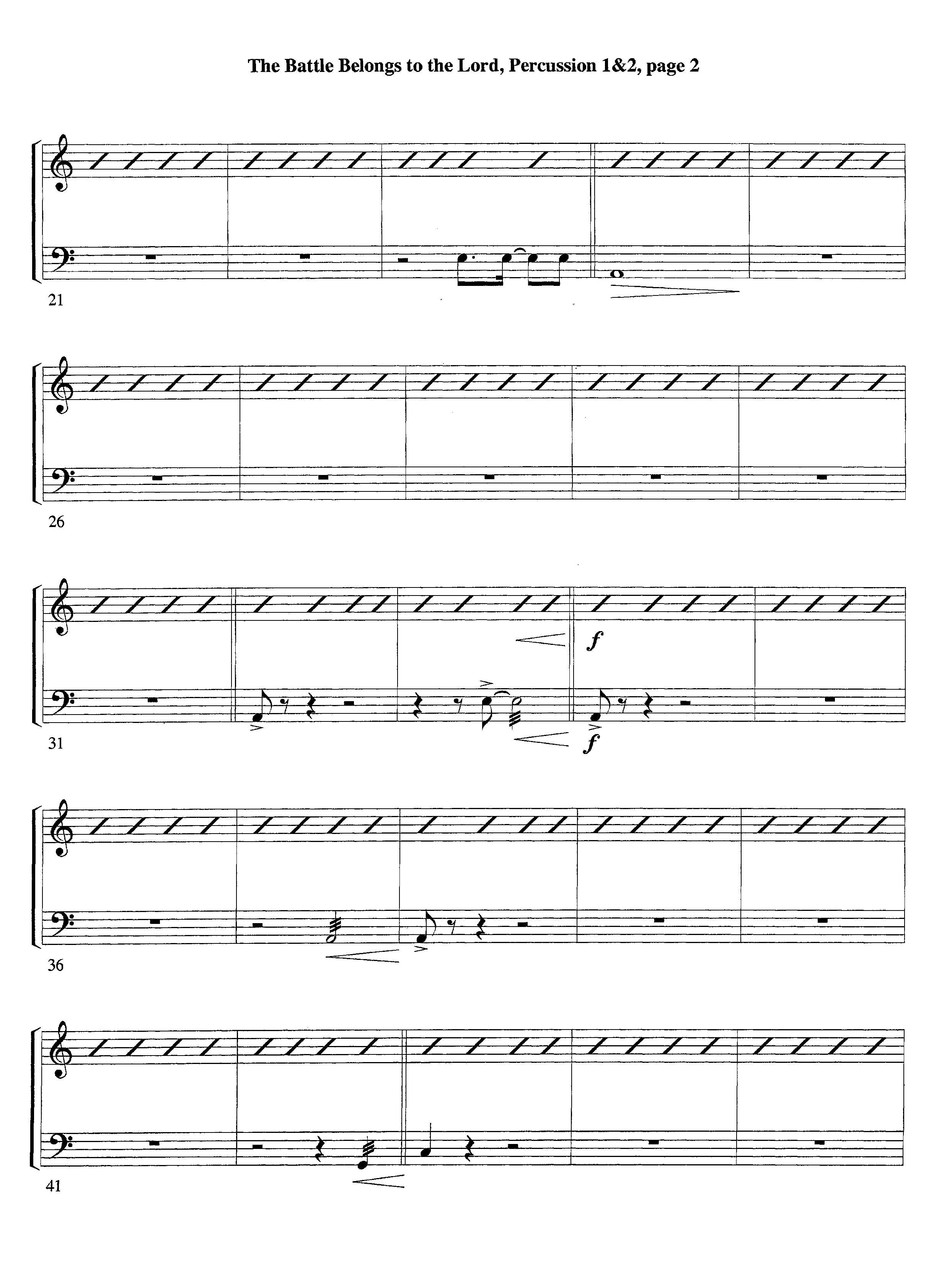 The Battle Belongs To The Lord (Instrumental) Percussion 1/2 (Lifeway Worship / Arr. Tom Payne)