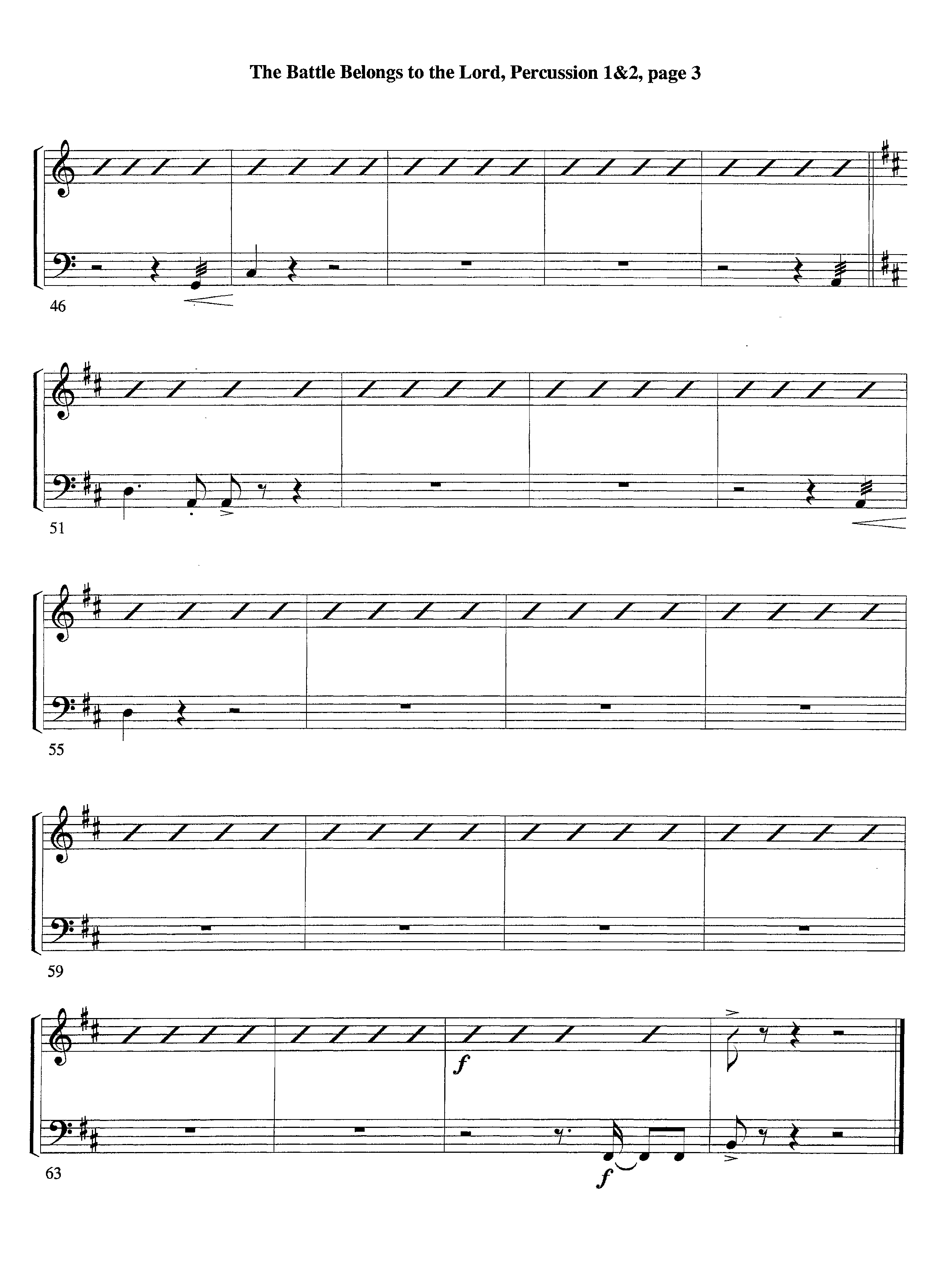 The Battle Belongs To The Lord (Instrumental) Percussion 1/2 (Lifeway Worship / Arr. Tom Payne)