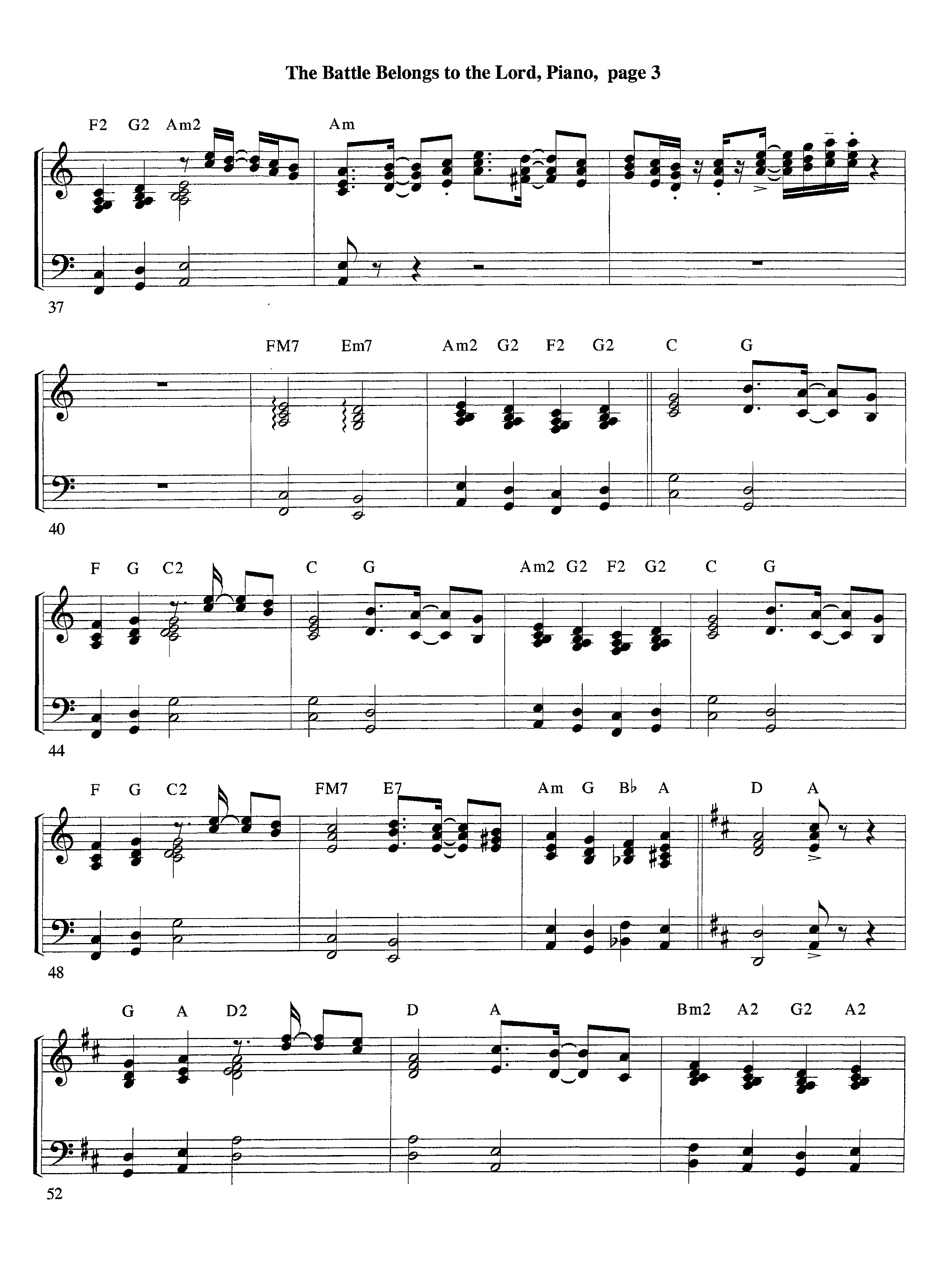 The Battle Belongs To The Lord (Instrumental) Piano Sheet (Lifeway Worship / Arr. Tom Payne)