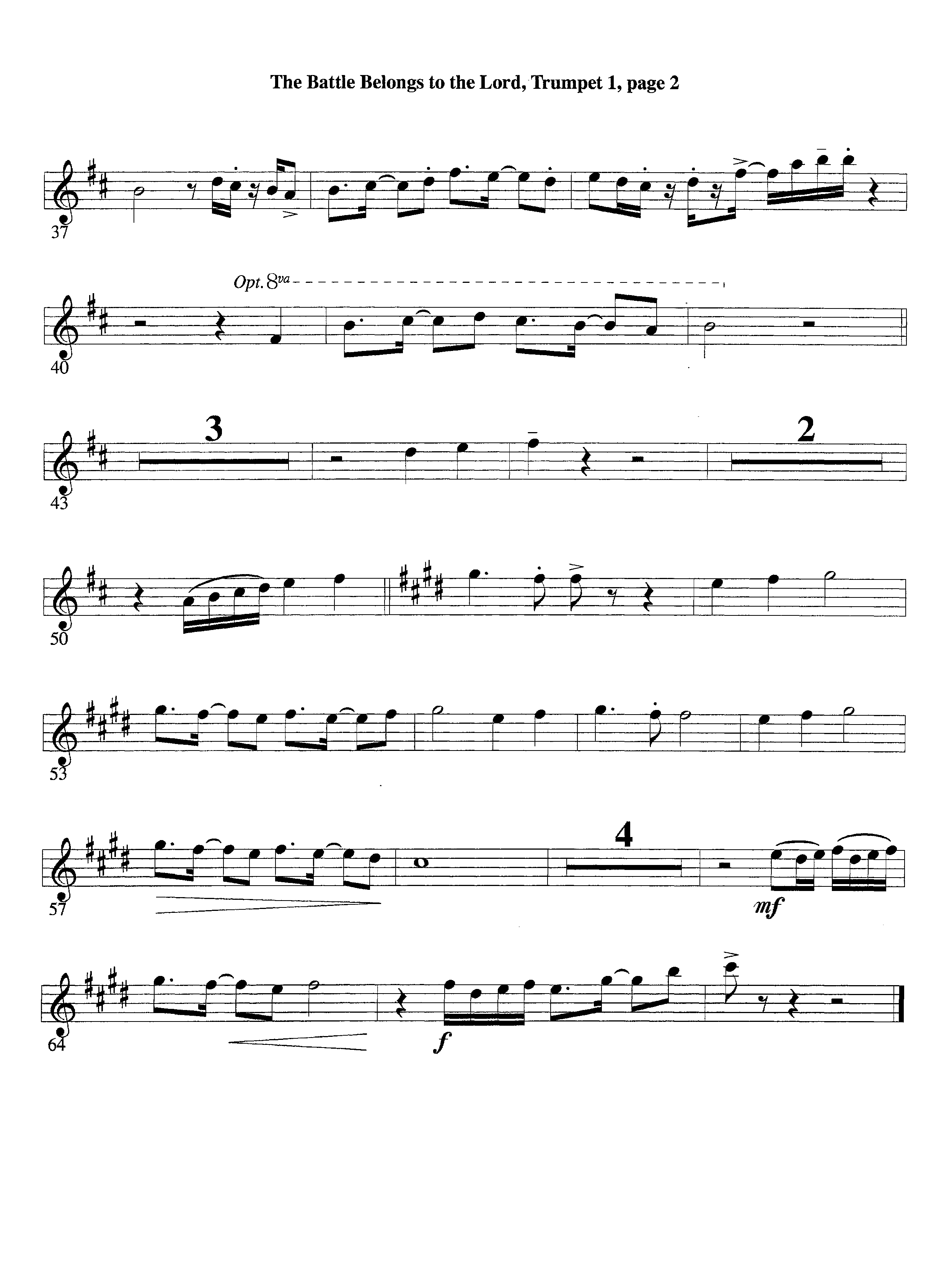 The Battle Belongs To The Lord (Instrumental) Trumpet 1 (Lifeway Worship / Arr. Tom Payne)