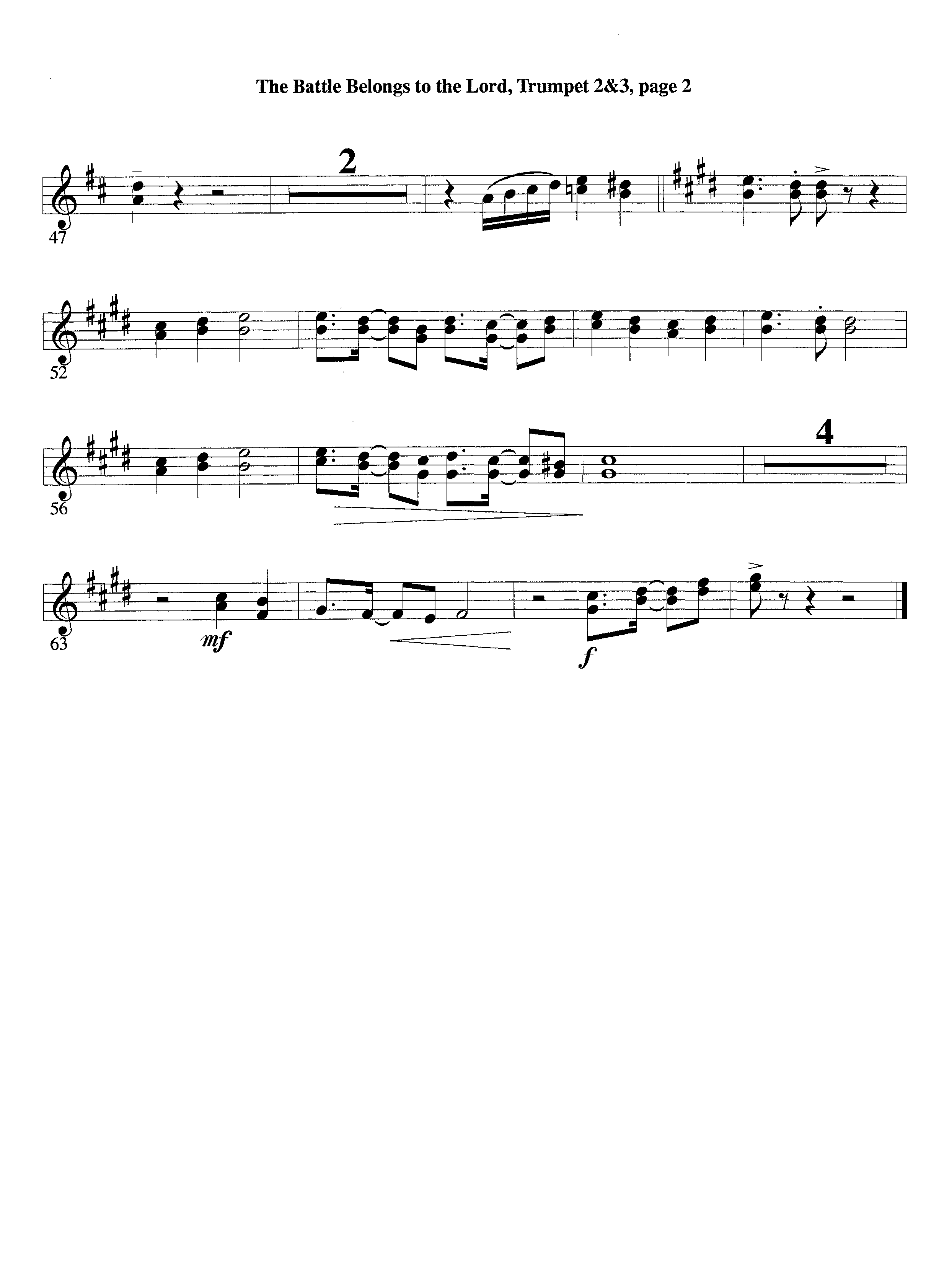 The Battle Belongs To The Lord (Instrumental) Trumpet 2/3 (Lifeway Worship / Arr. Tom Payne)