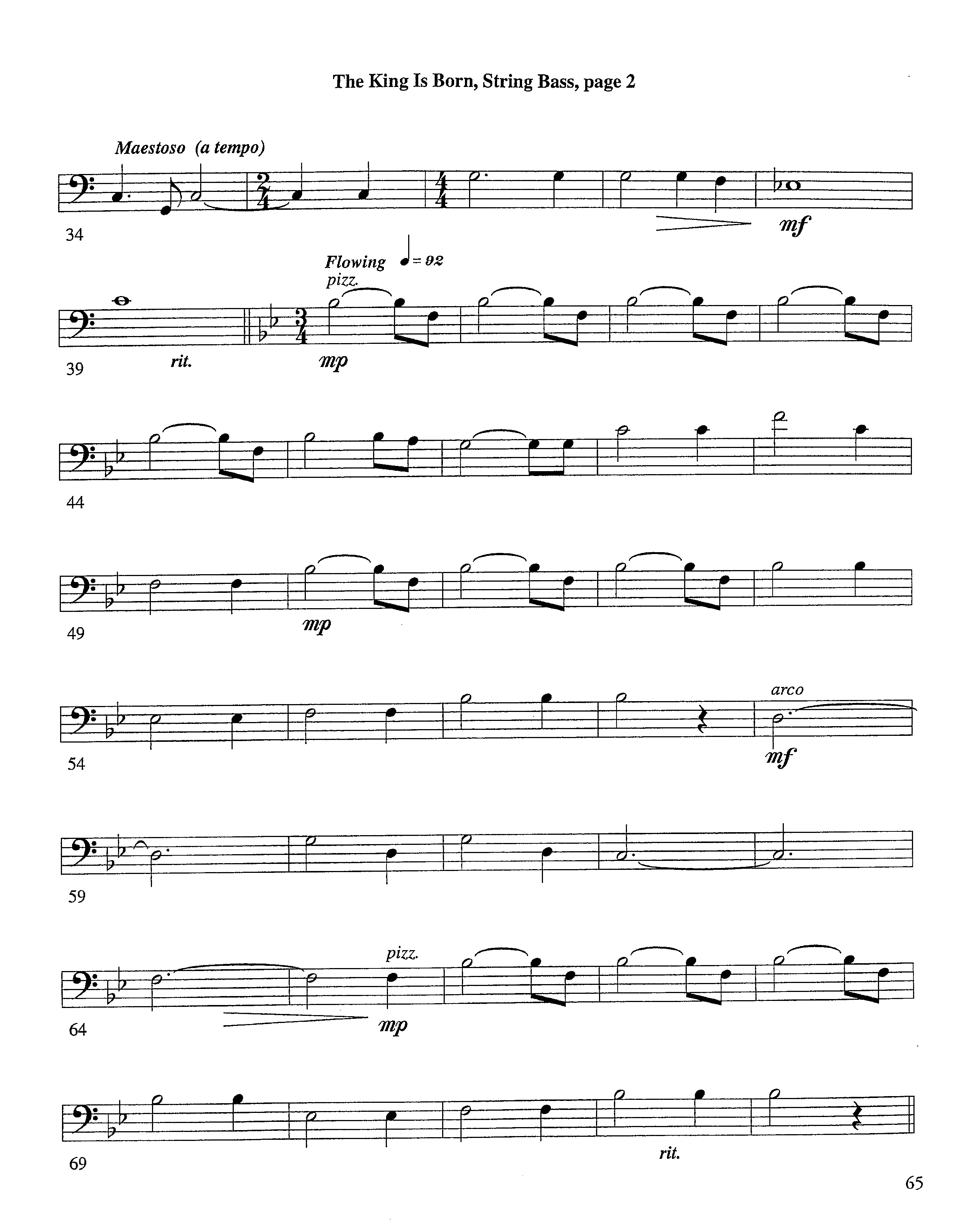 The King Is Born (Instrumental) Double Bass (Lifeway Worship / Arr. Jeff Cranfill)