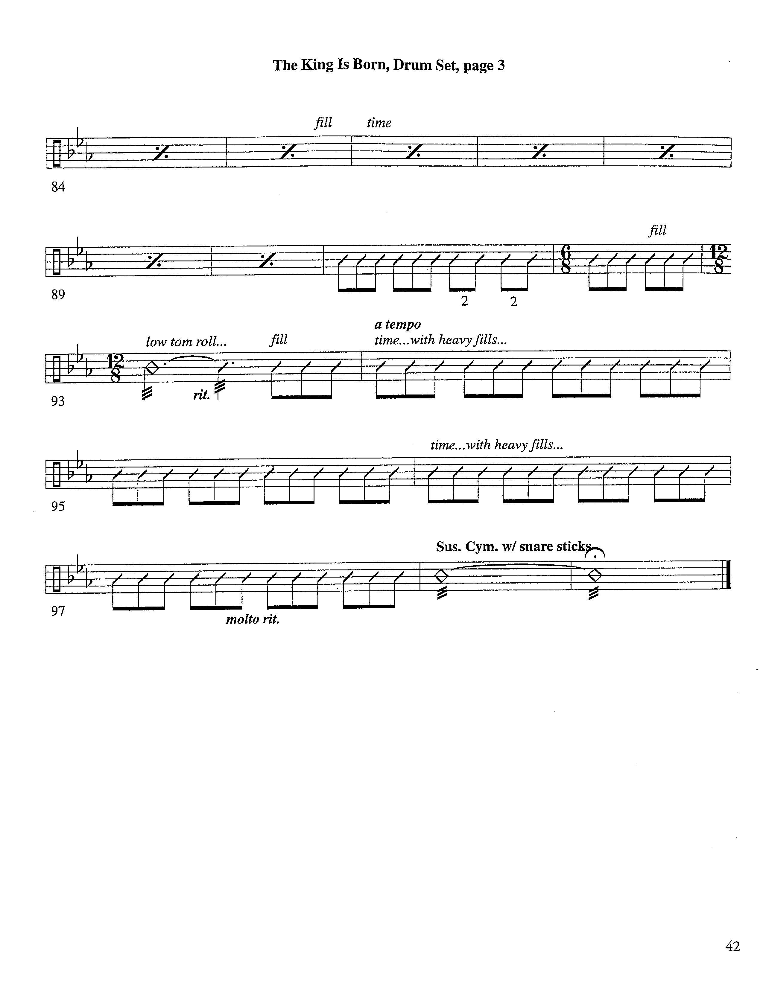 The King Is Born (Instrumental) Drum Set (Lifeway Worship / Arr. Jeff Cranfill)