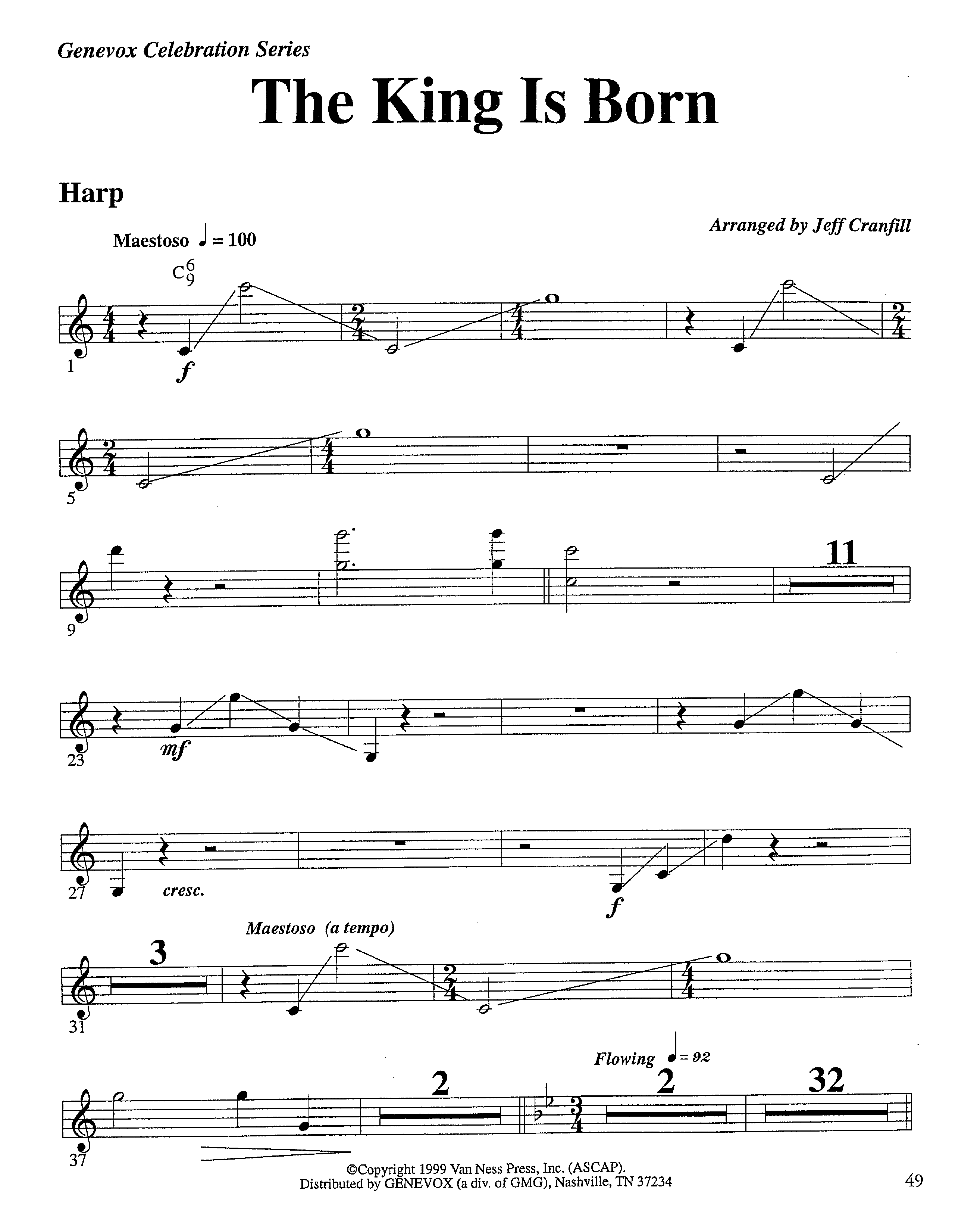 The King Is Born (Instrumental) Harp (Lifeway Worship / Arr. Jeff Cranfill)