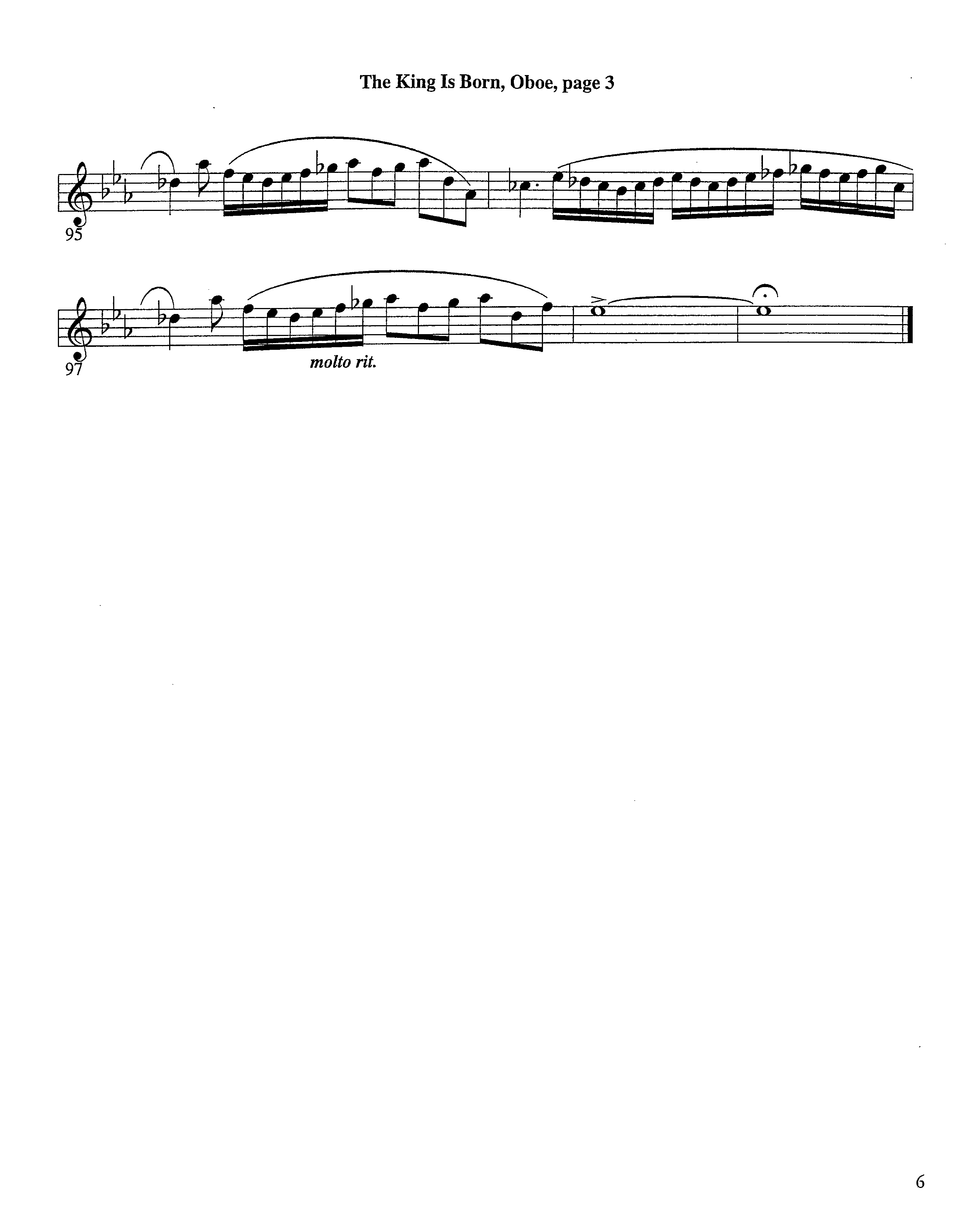 The King Is Born (Instrumental) Oboe (Lifeway Worship / Arr. Jeff Cranfill)