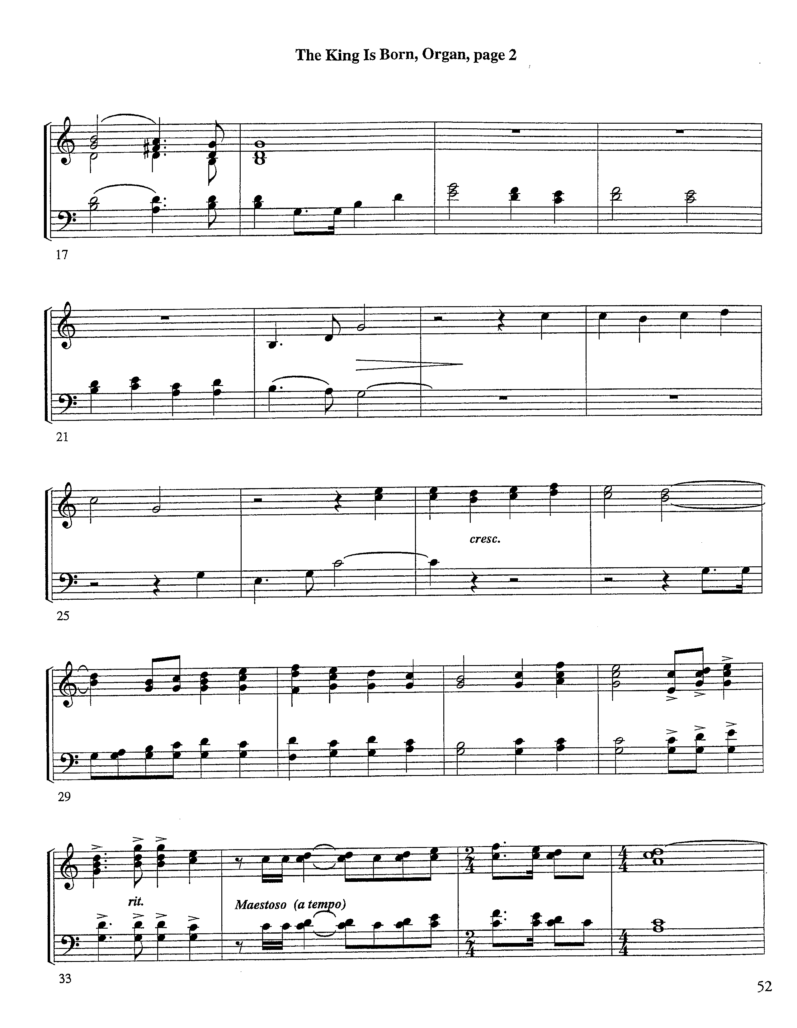 The King Is Born (Instrumental) Organ (Lifeway Worship / Arr. Jeff Cranfill)