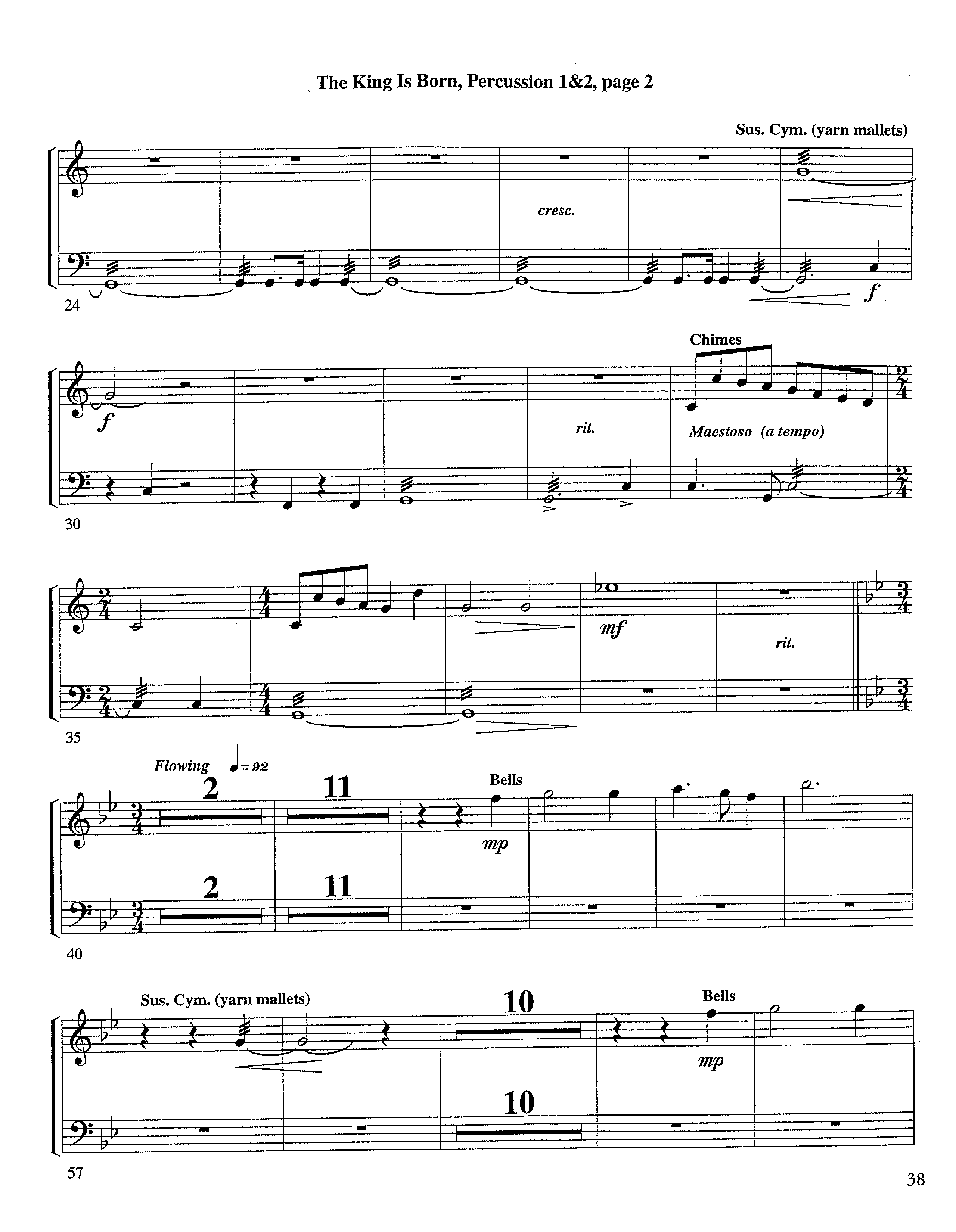 The King Is Born (Instrumental) Percussion 1/2 (Lifeway Worship / Arr. Jeff Cranfill)