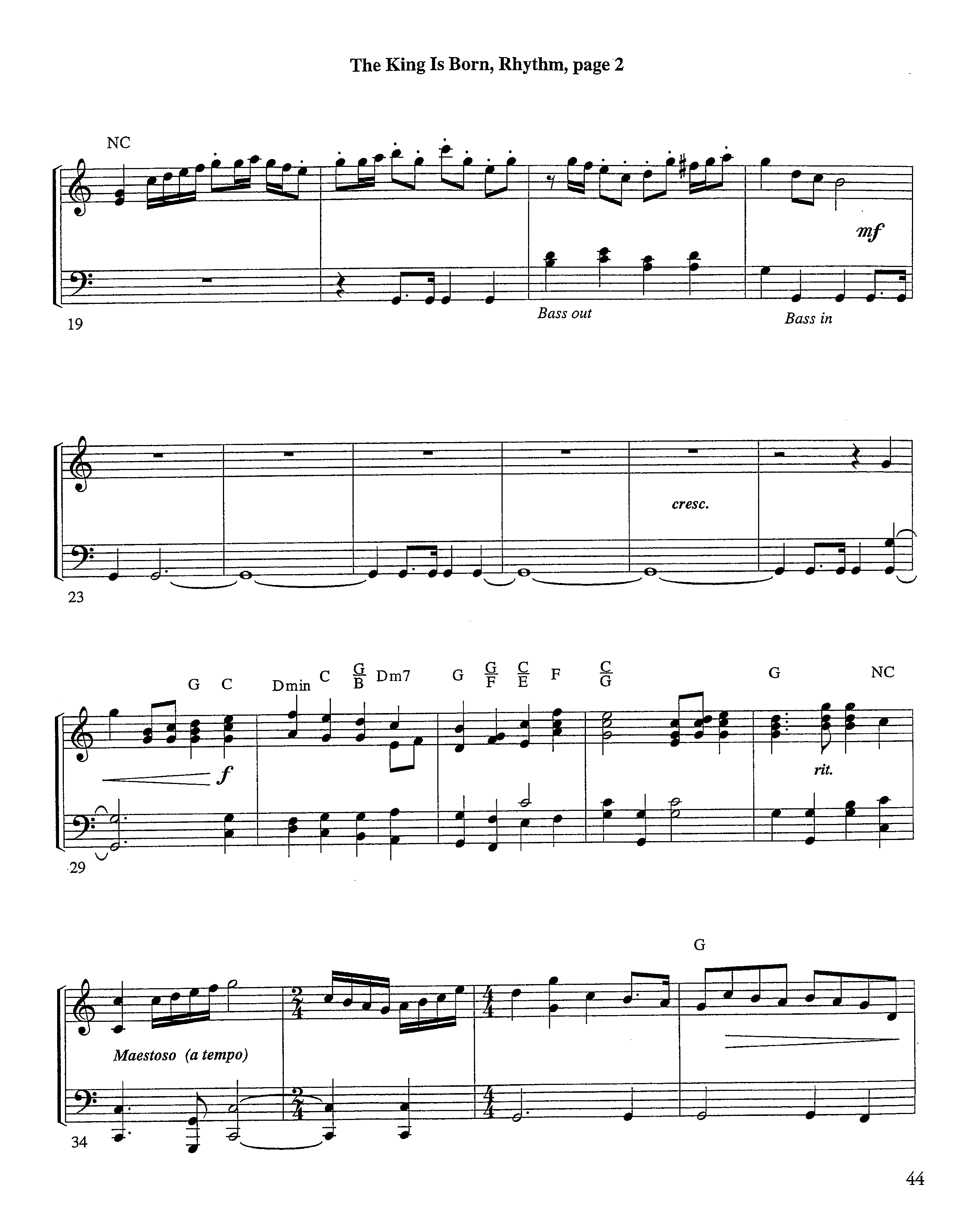 The King Is Born (Instrumental) Rhythm Chart (Lifeway Worship / Arr. Jeff Cranfill)