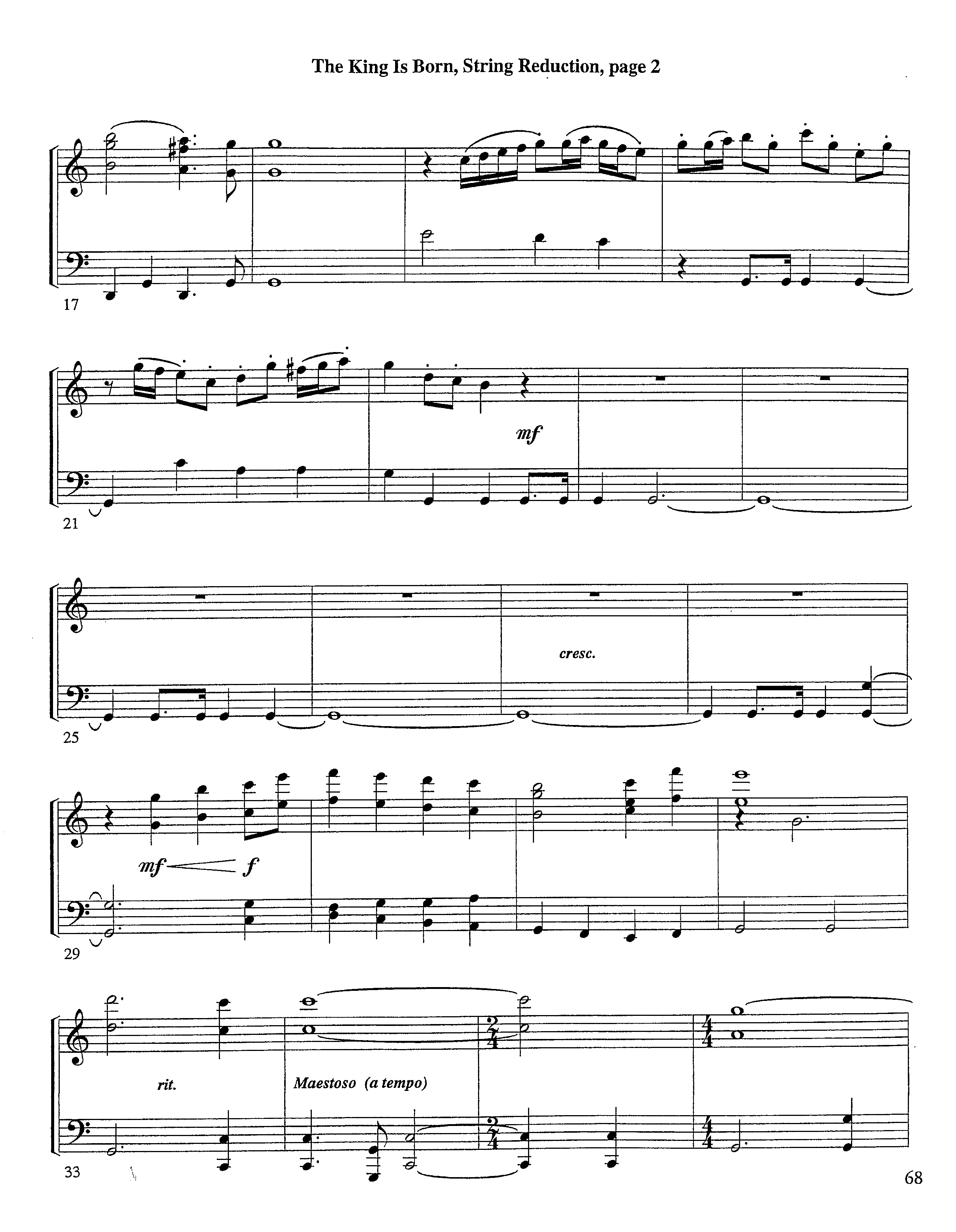 The King Is Born (Instrumental) String Reduction (Lifeway Worship / Arr. Jeff Cranfill)