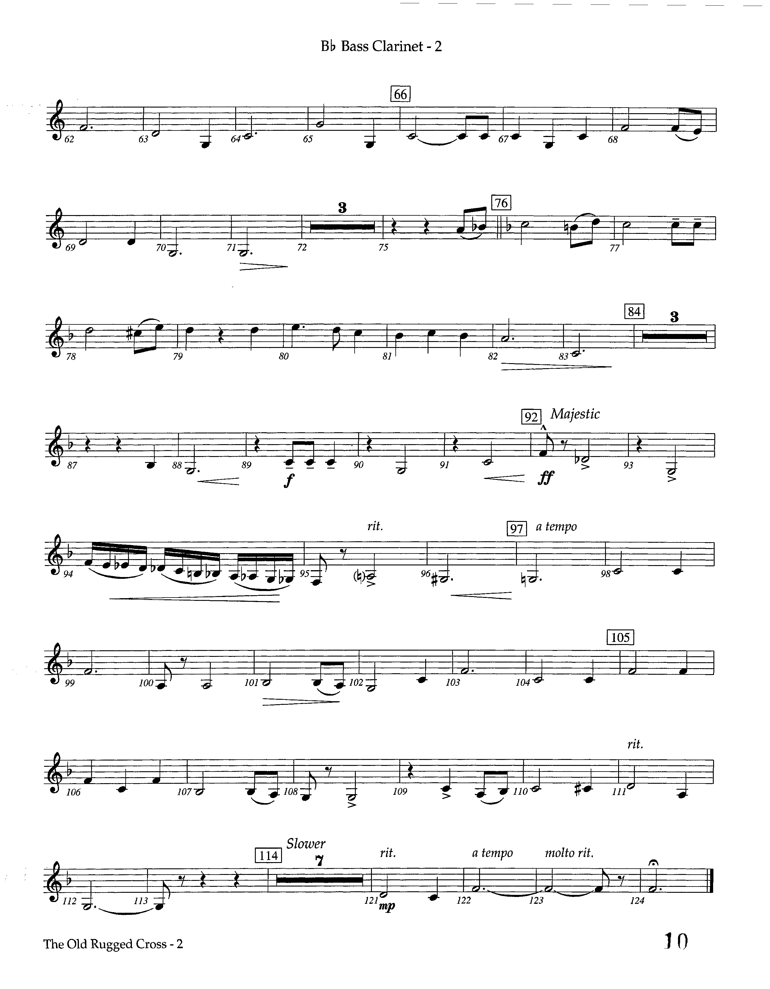 The Old Rugged Cross (Instrumental) Bass Clarinet (Lifeway Worship / Arr. Marty Hamby)