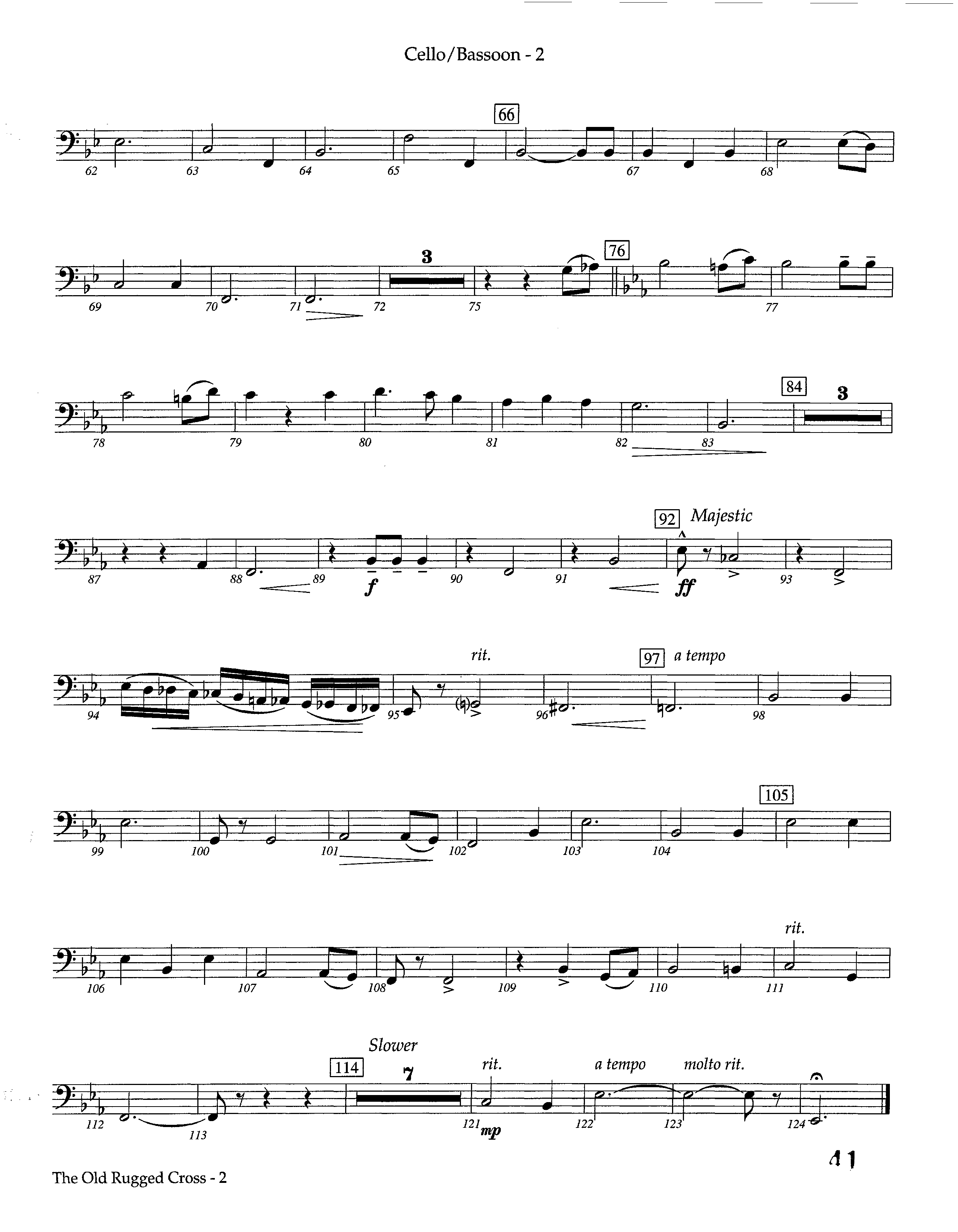 The Old Rugged Cross (Instrumental) Cello (Lifeway Worship / Arr. Marty Hamby)