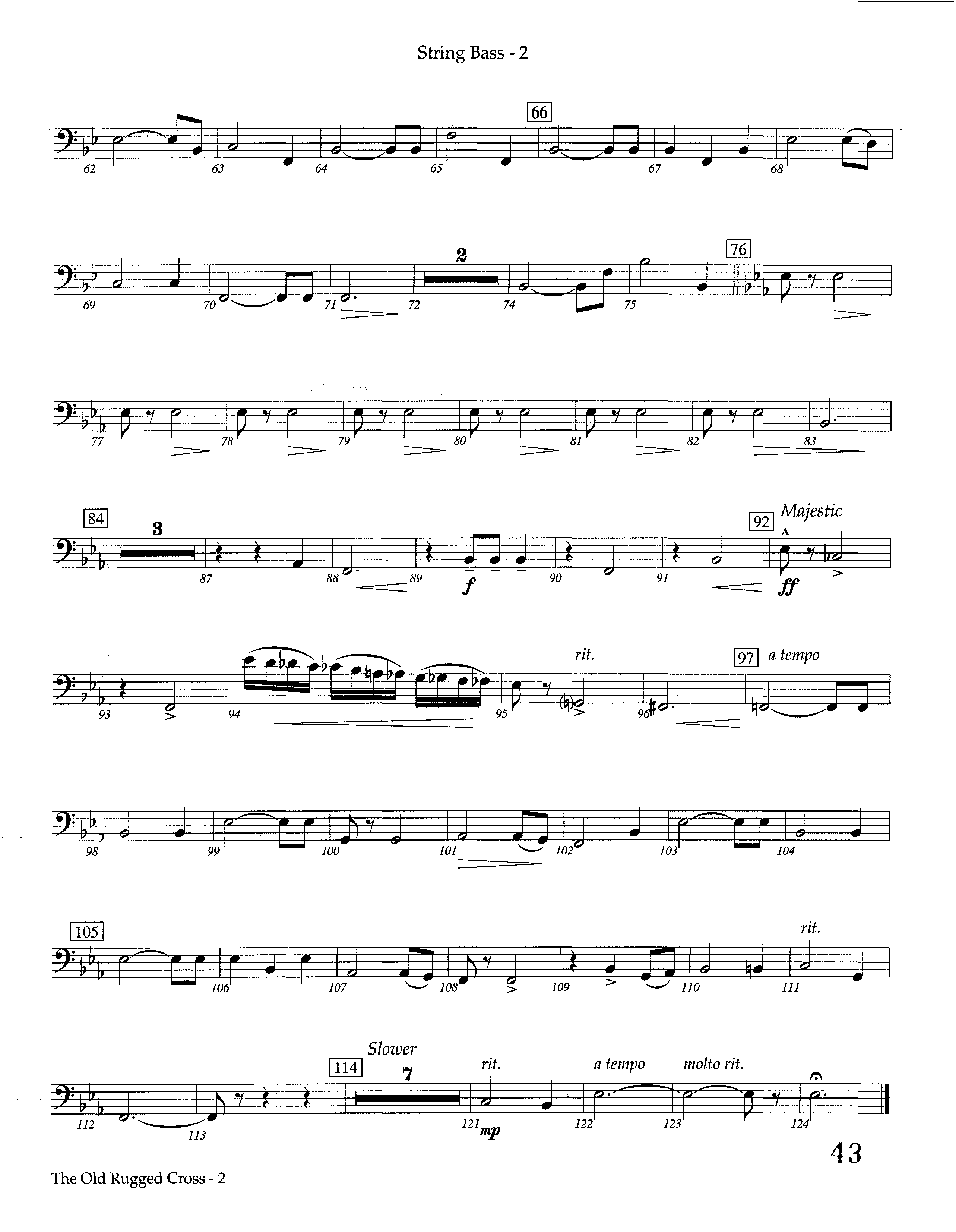 The Old Rugged Cross (Instrumental) Double Bass (Lifeway Worship / Arr. Marty Hamby)