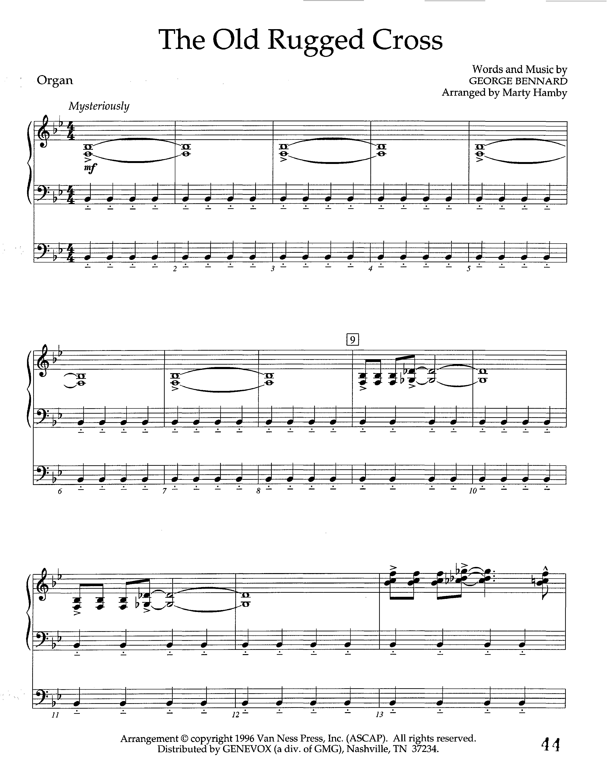 The Old Rugged Cross (Instrumental) Organ (Lifeway Worship / Arr. Marty Hamby)