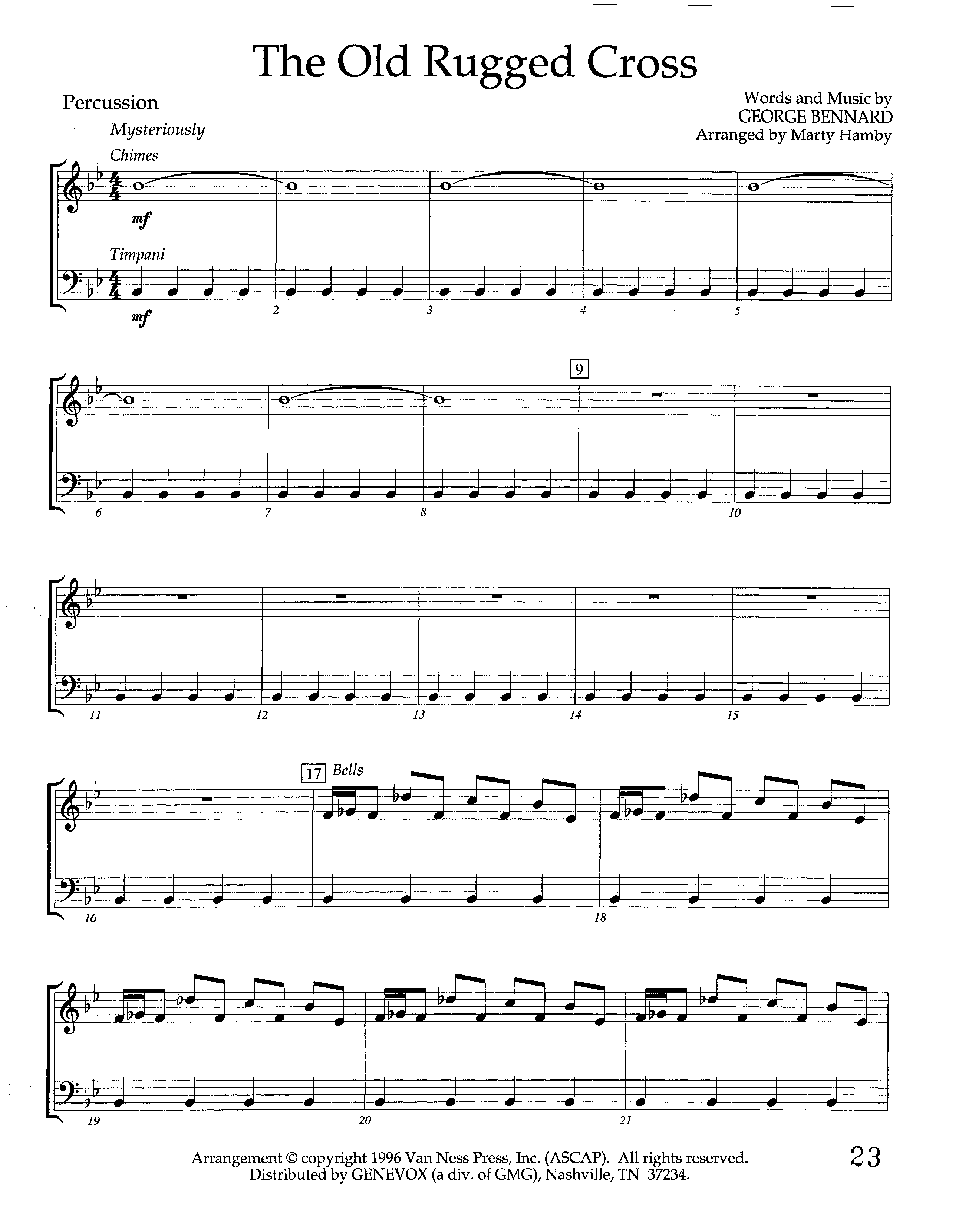 The Old Rugged Cross (Instrumental) Percussion (Lifeway Worship / Arr. Marty Hamby)