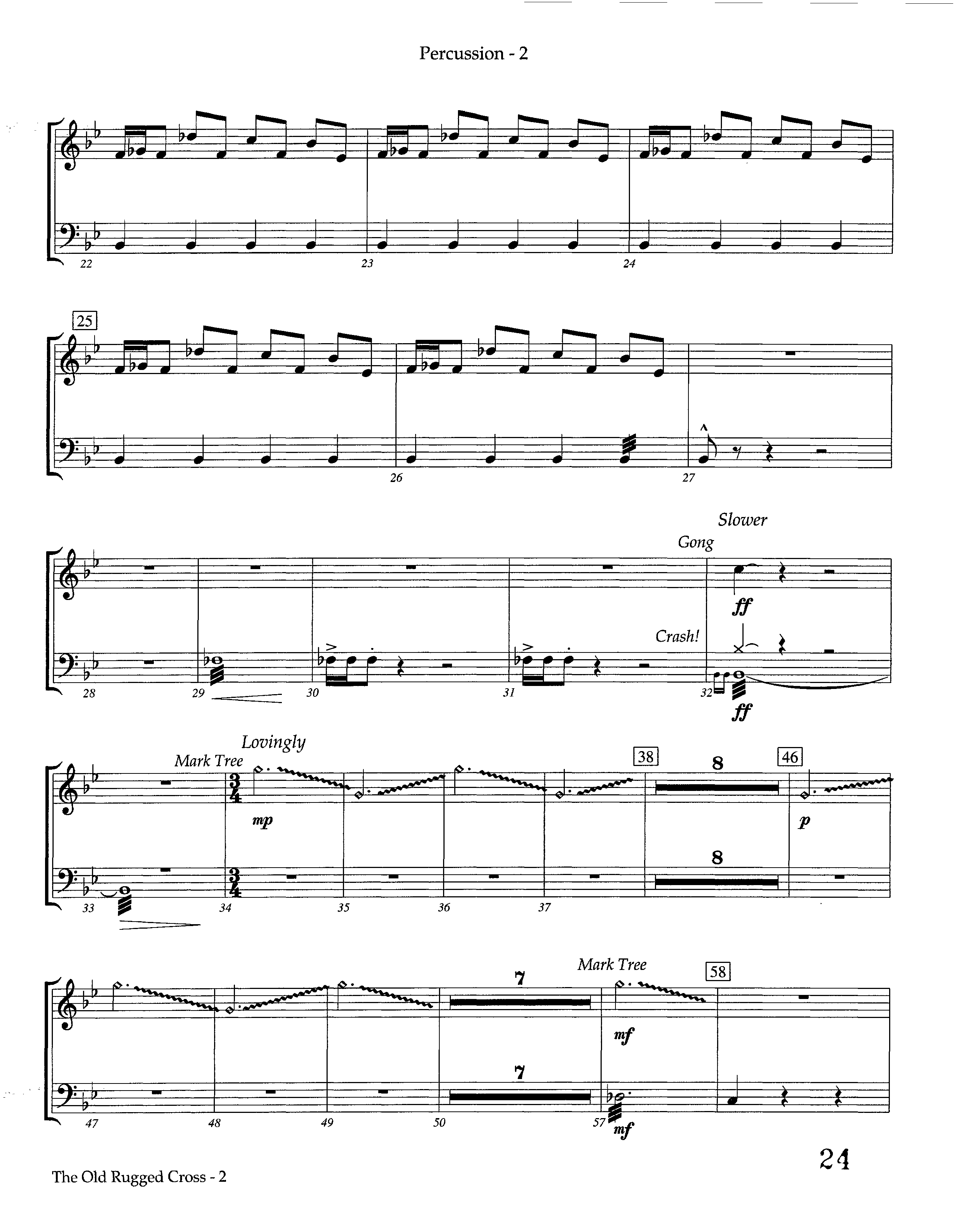 The Old Rugged Cross (Instrumental) Percussion (Lifeway Worship / Arr. Marty Hamby)