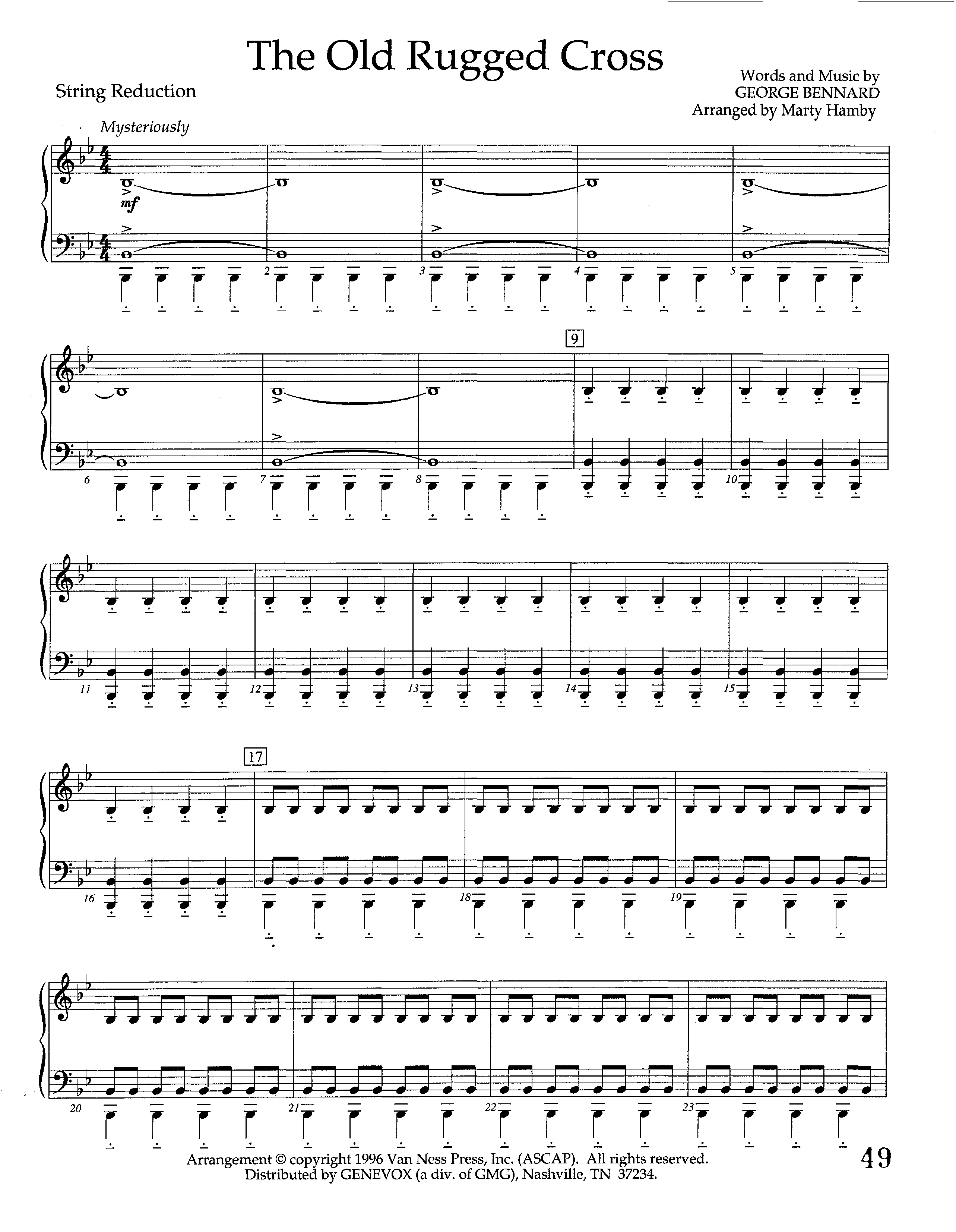 The Old Rugged Cross (Instrumental) String Reduction (Lifeway Worship / Arr. Marty Hamby)