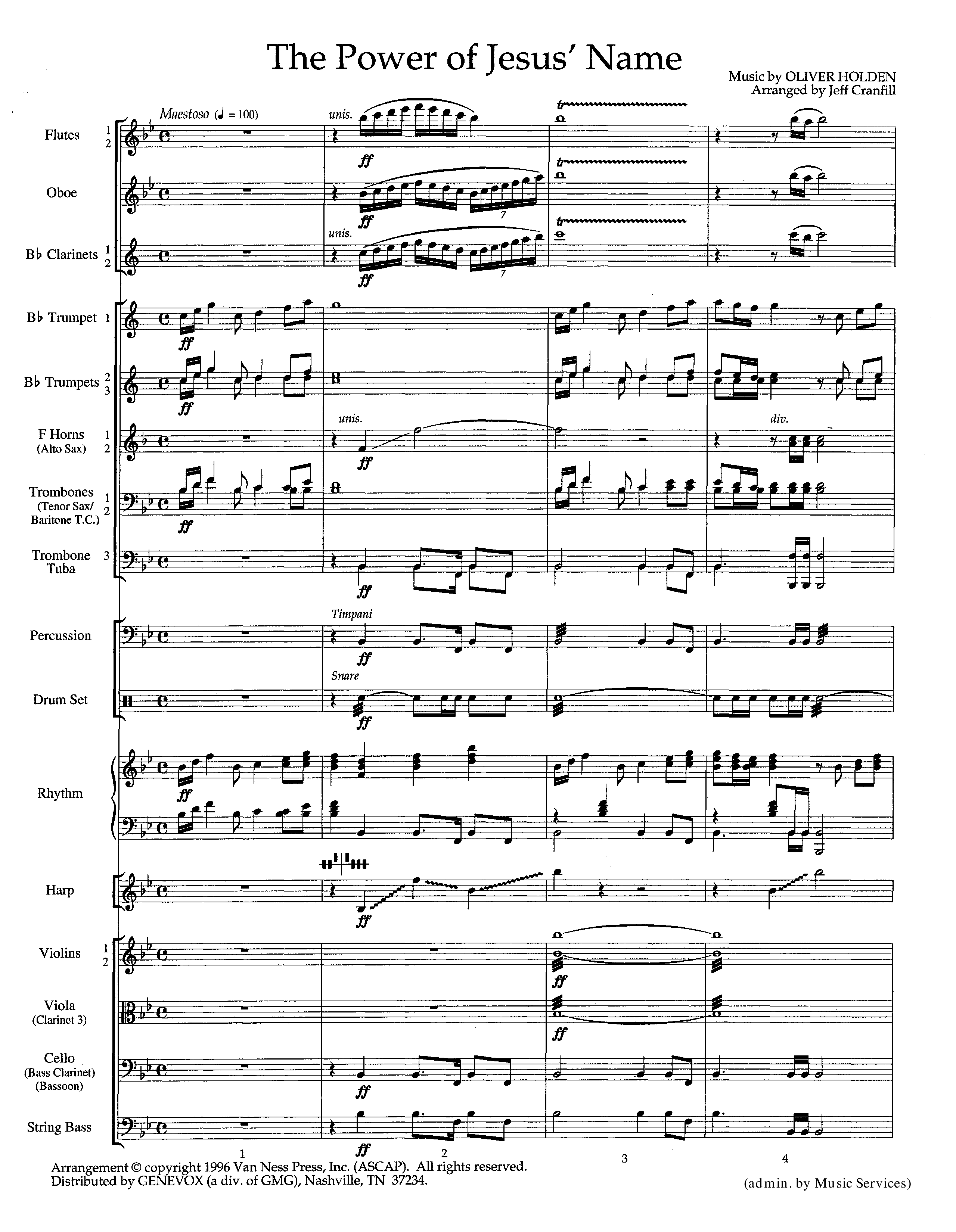 The Power Of Jesus' Name (Instrumental) Orchestration (Lifeway Worship / Arr. Jeff Cranfill)