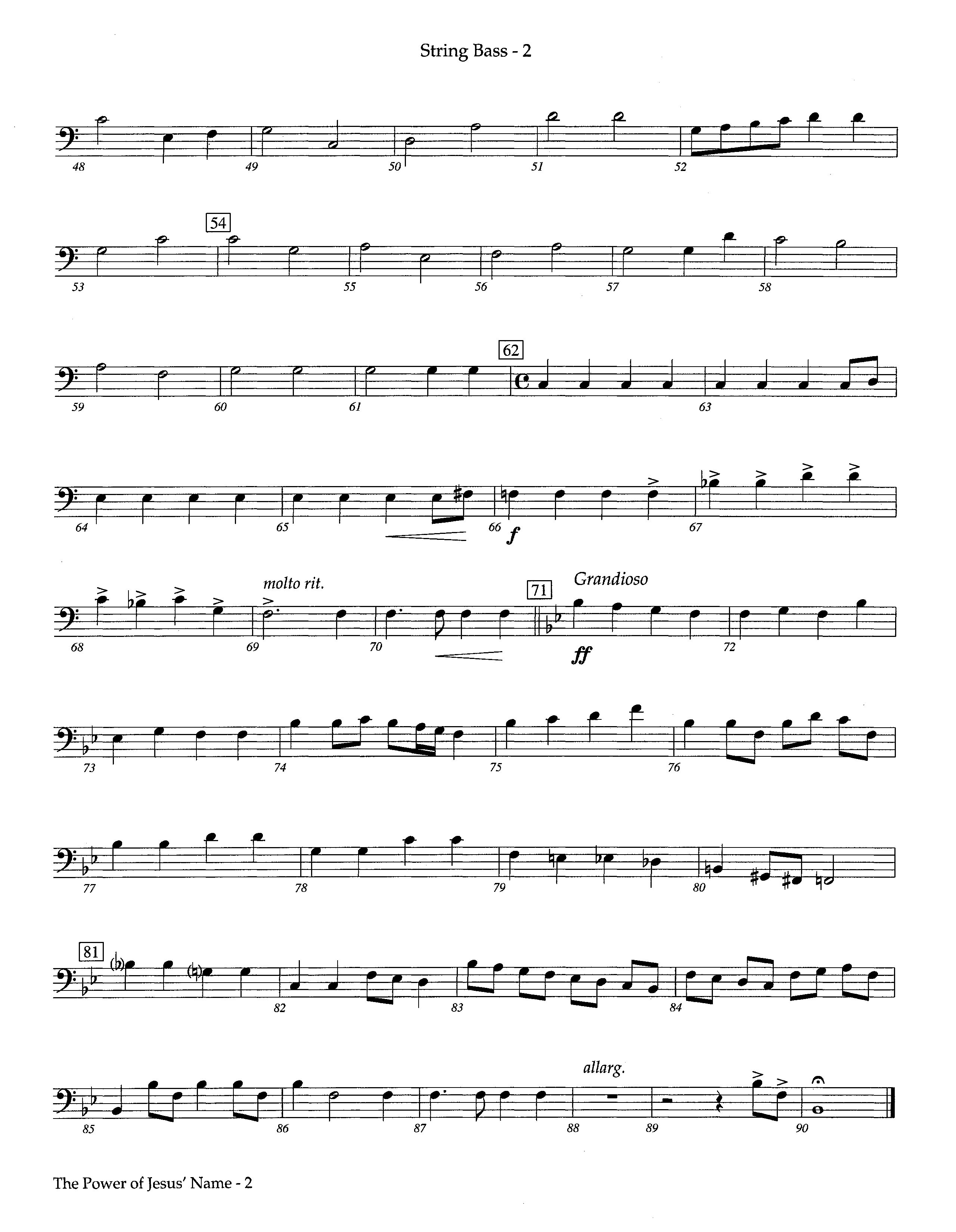 The Power Of Jesus' Name (Instrumental) Double Bass (Lifeway Worship / Arr. Jeff Cranfill)