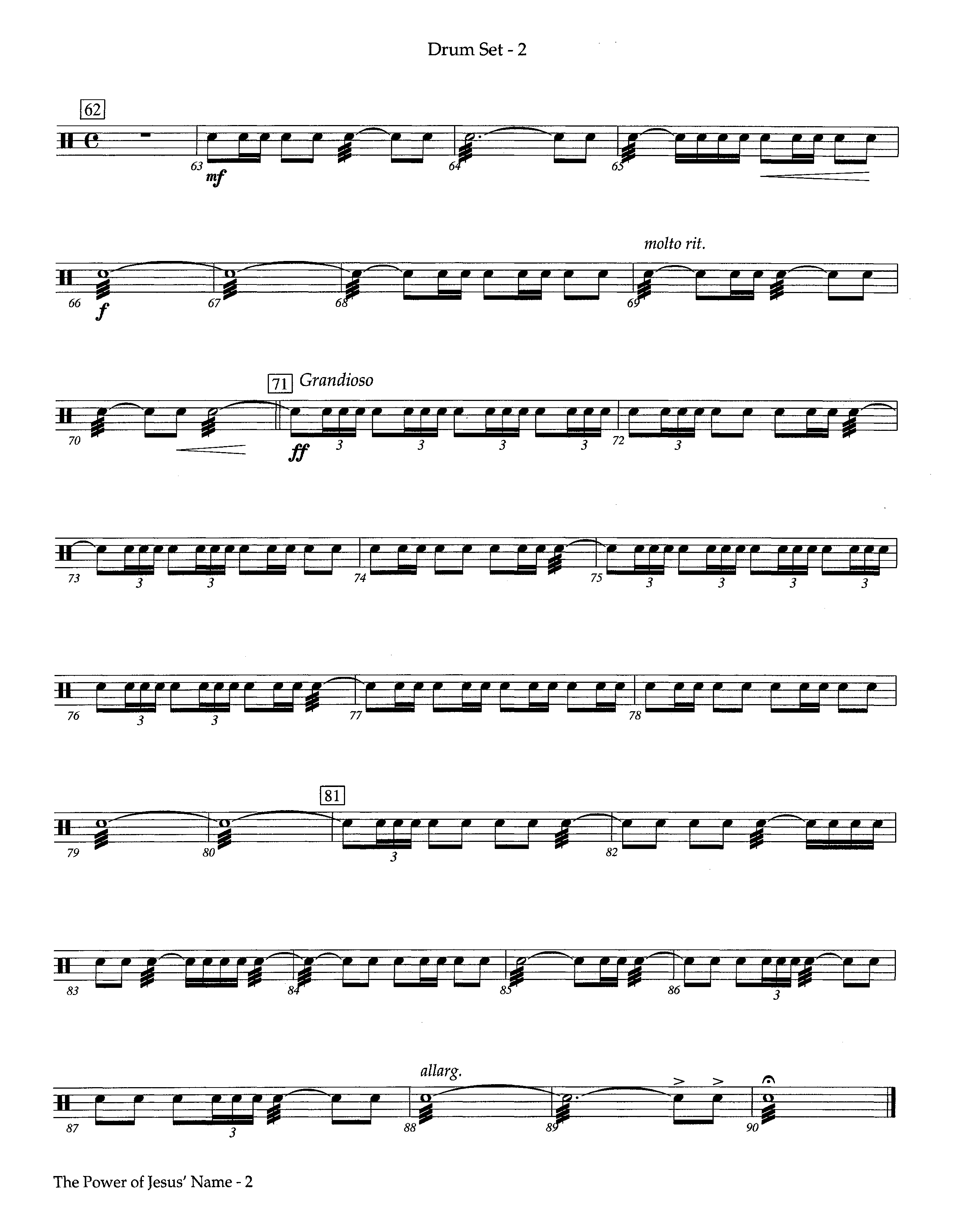 The Power Of Jesus' Name (Instrumental) Drum Set (Lifeway Worship / Arr. Jeff Cranfill)