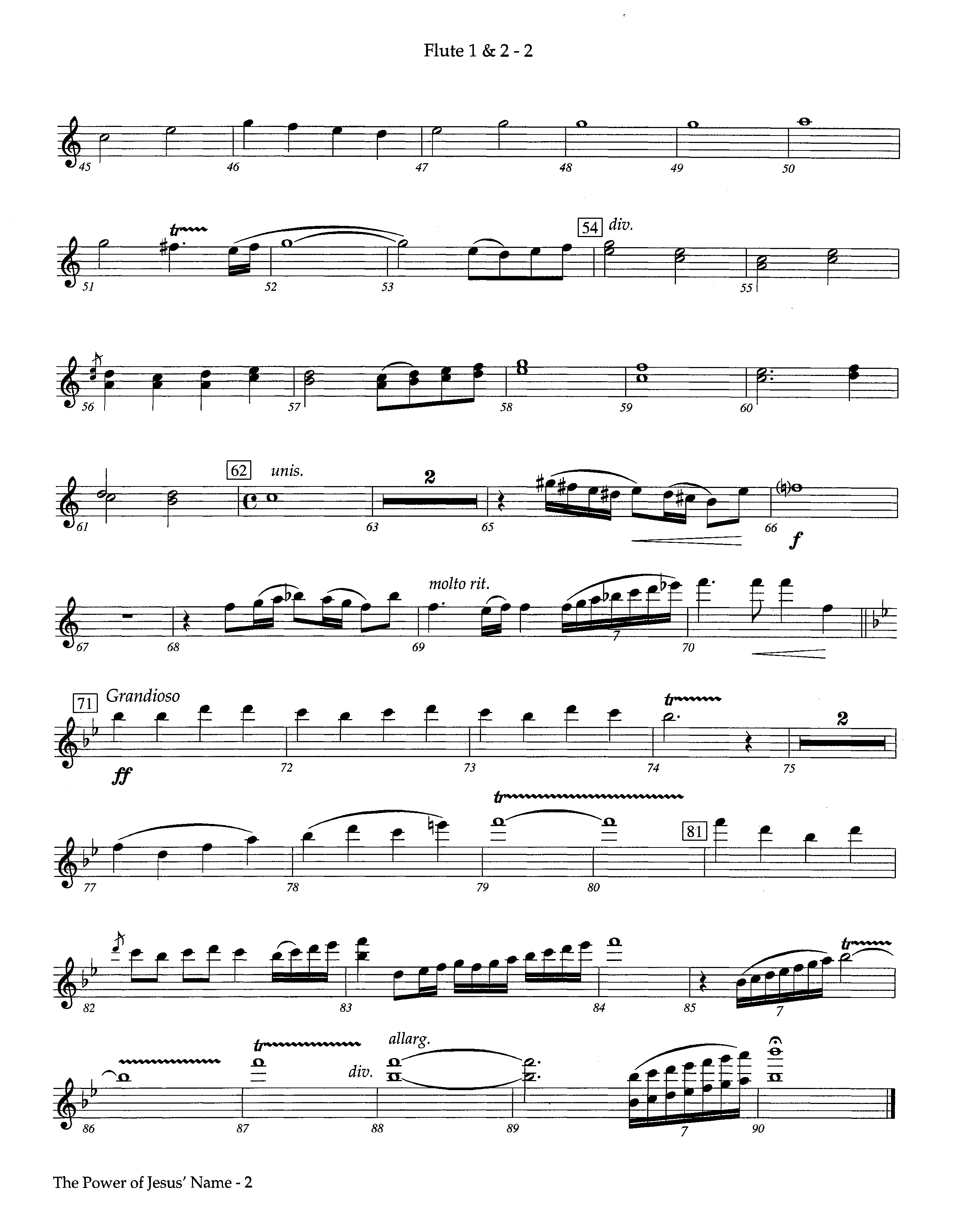 The Power Of Jesus' Name (Instrumental) Flute 1/2 (Lifeway Worship / Arr. Jeff Cranfill)