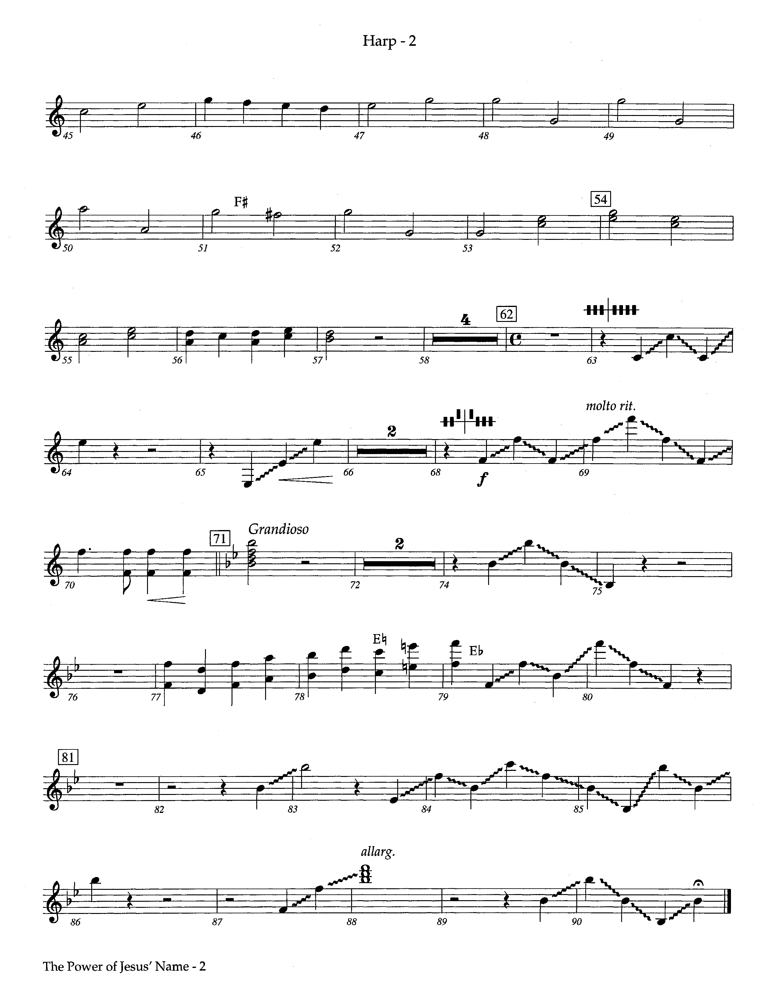 The Power Of Jesus' Name (Instrumental) Harp (Lifeway Worship / Arr. Jeff Cranfill)