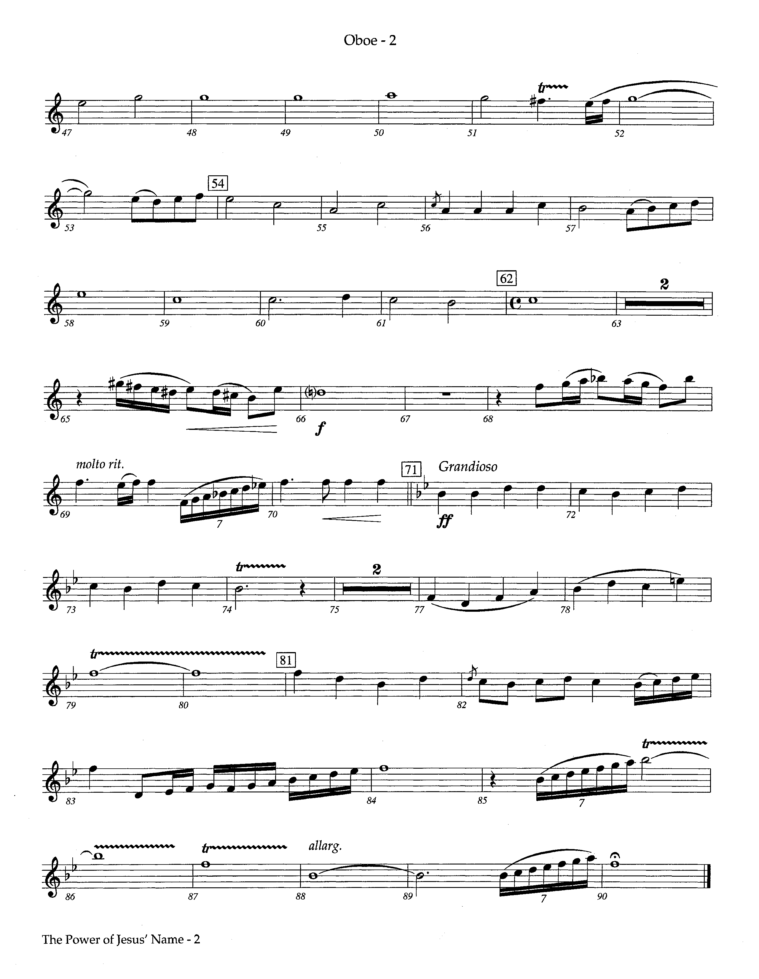 The Power Of Jesus' Name (Instrumental) Oboe (Lifeway Worship / Arr. Jeff Cranfill)