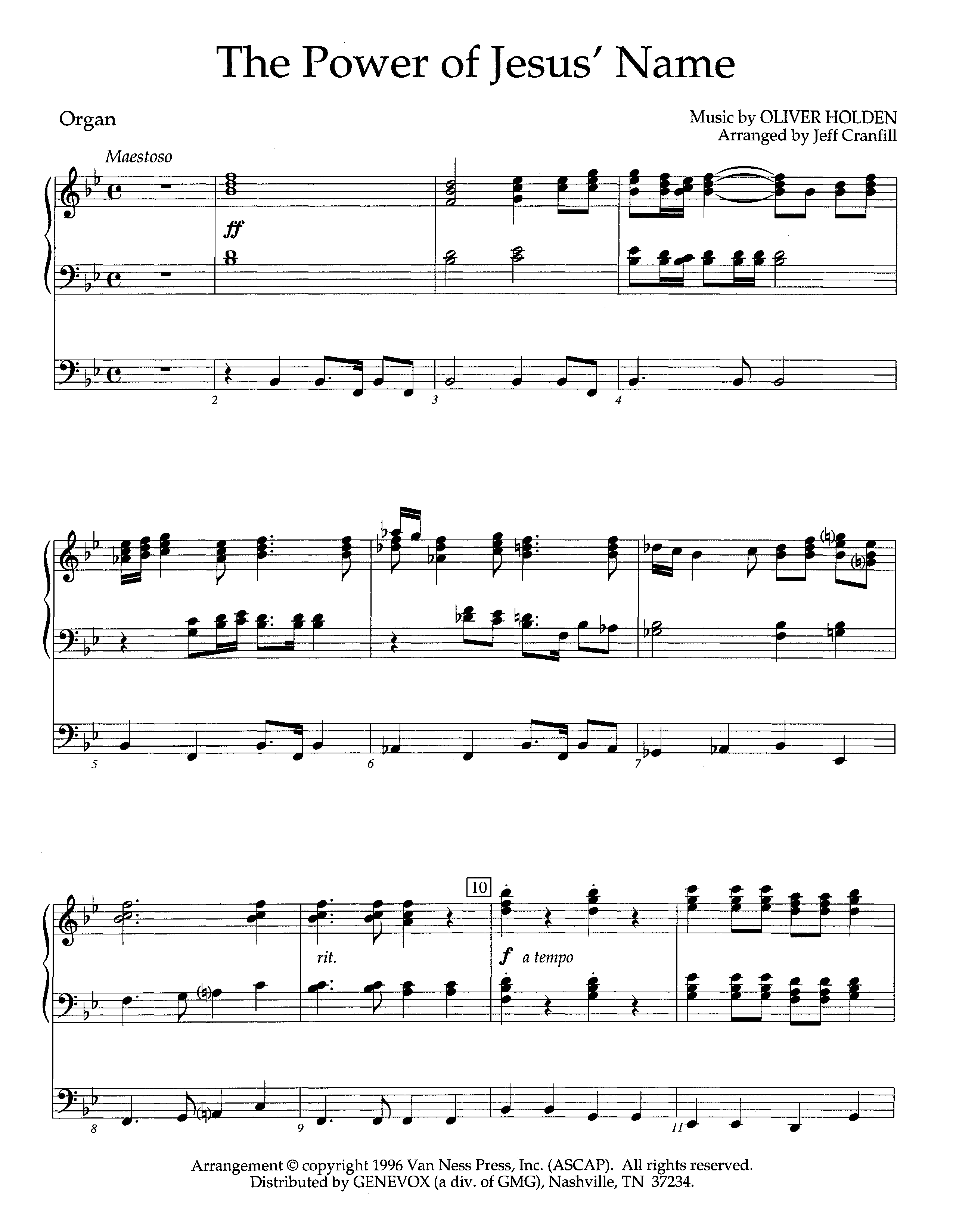 The Power Of Jesus' Name (Instrumental) Organ (Lifeway Worship / Arr. Jeff Cranfill)