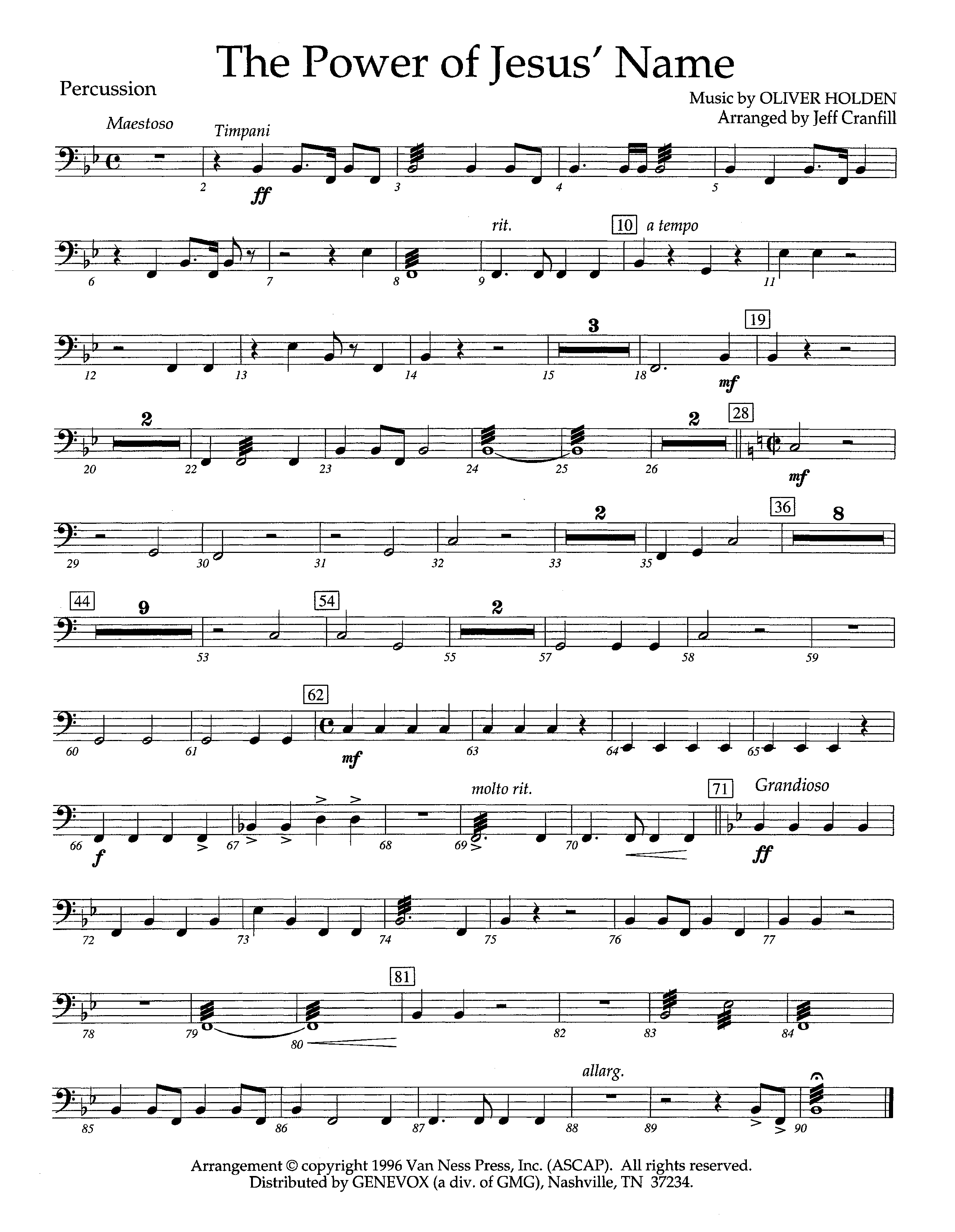 The Power Of Jesus' Name (Instrumental) Percussion (Lifeway Worship / Arr. Jeff Cranfill)