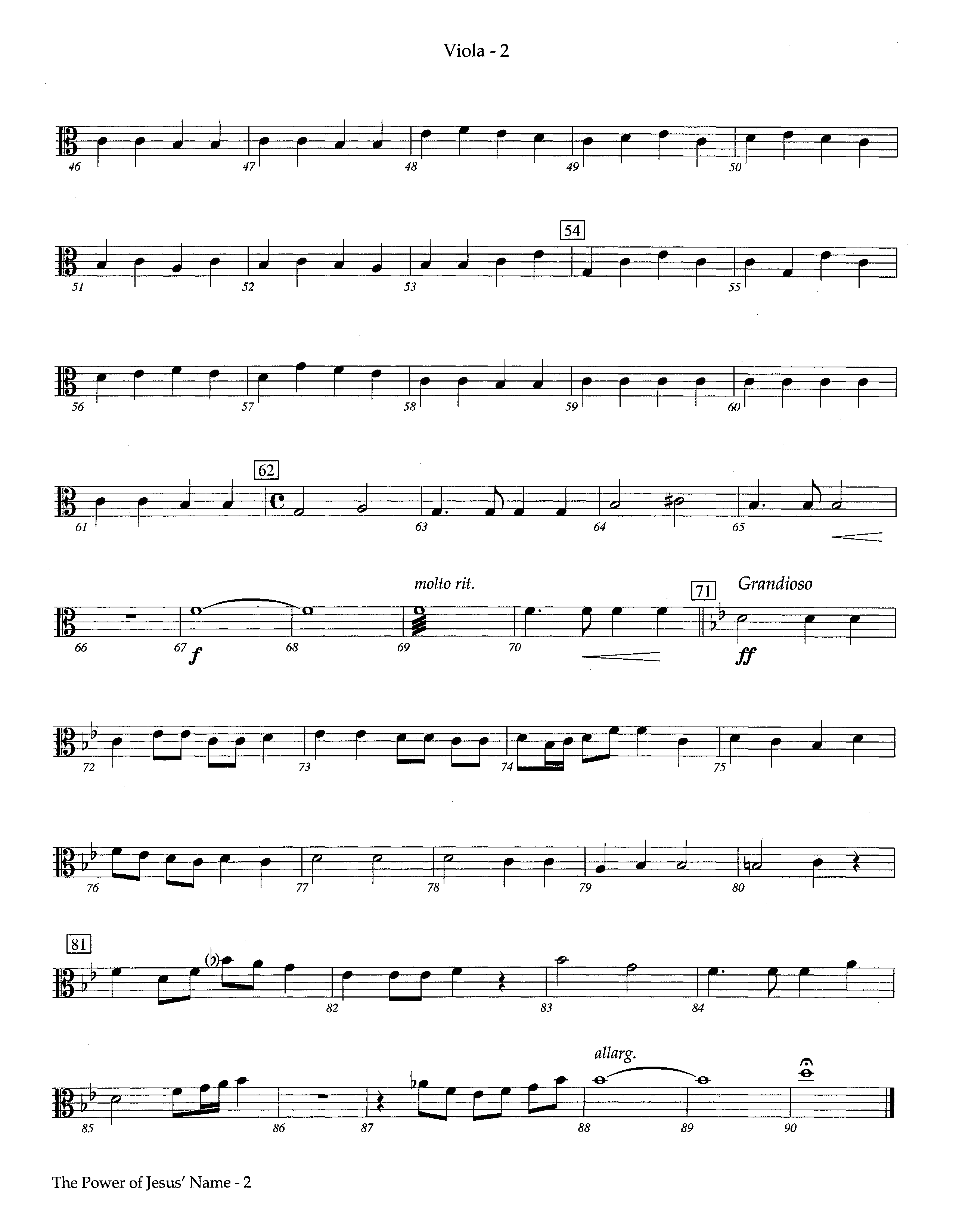 The Power Of Jesus' Name (Instrumental) Viola (Lifeway Worship / Arr. Jeff Cranfill)