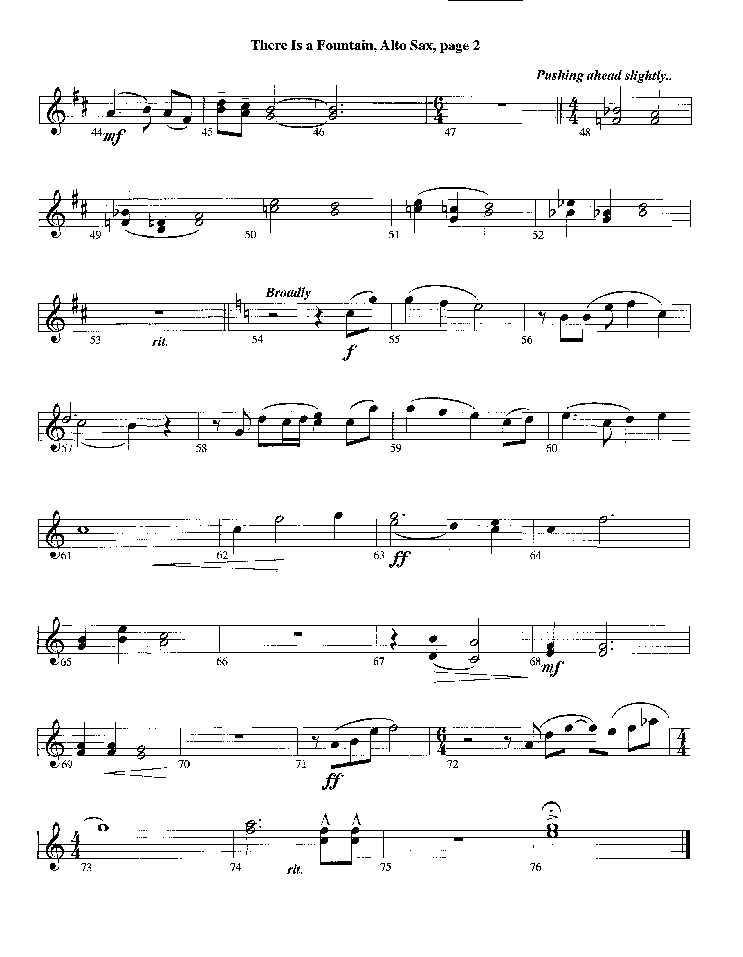 There Is A Fountain (Instrumental) Alto Sax (Lifeway Worship / Arr. Jeff Cranfill)