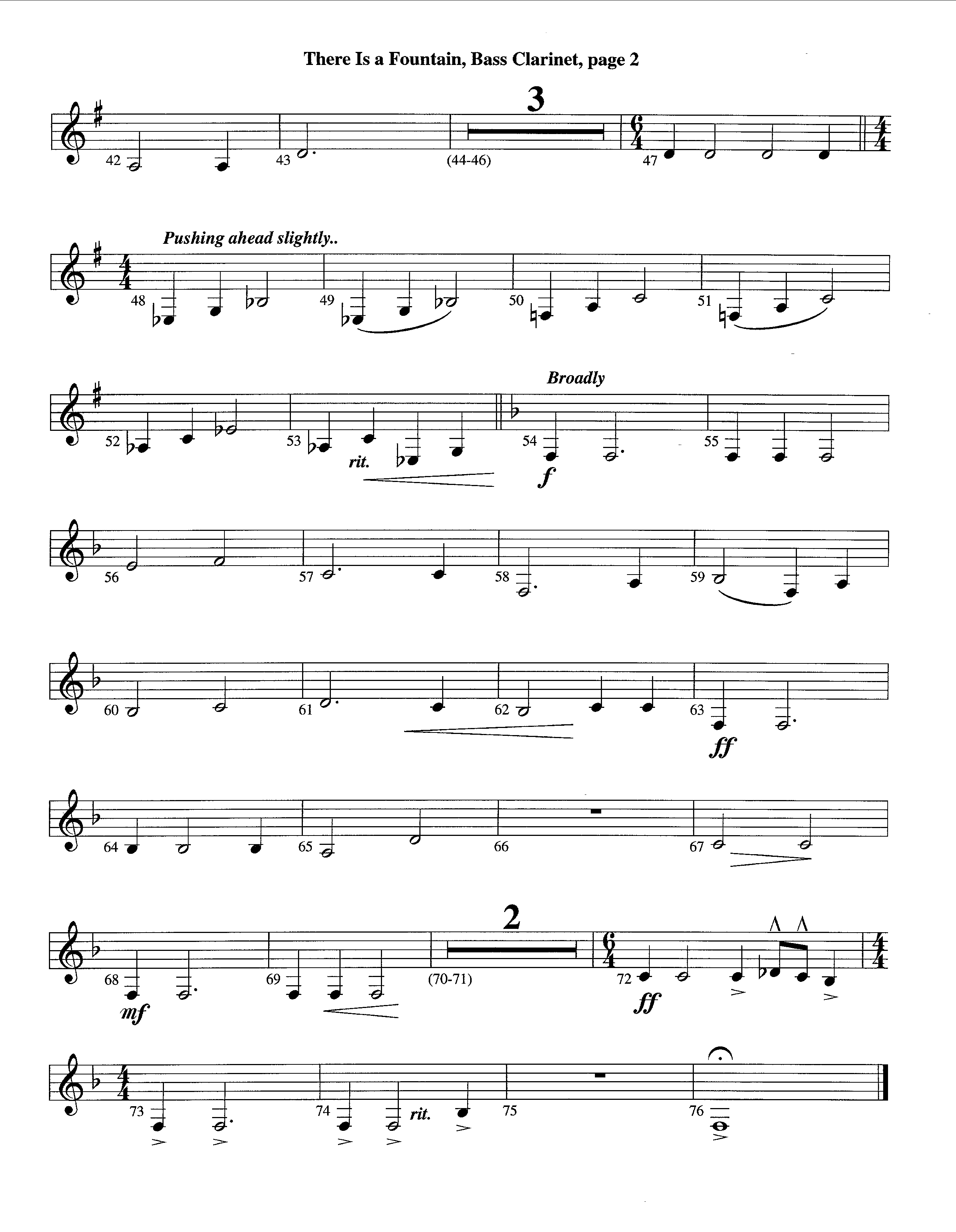 There Is A Fountain (Instrumental) Bass Clarinet (Lifeway Worship / Arr. Jeff Cranfill)