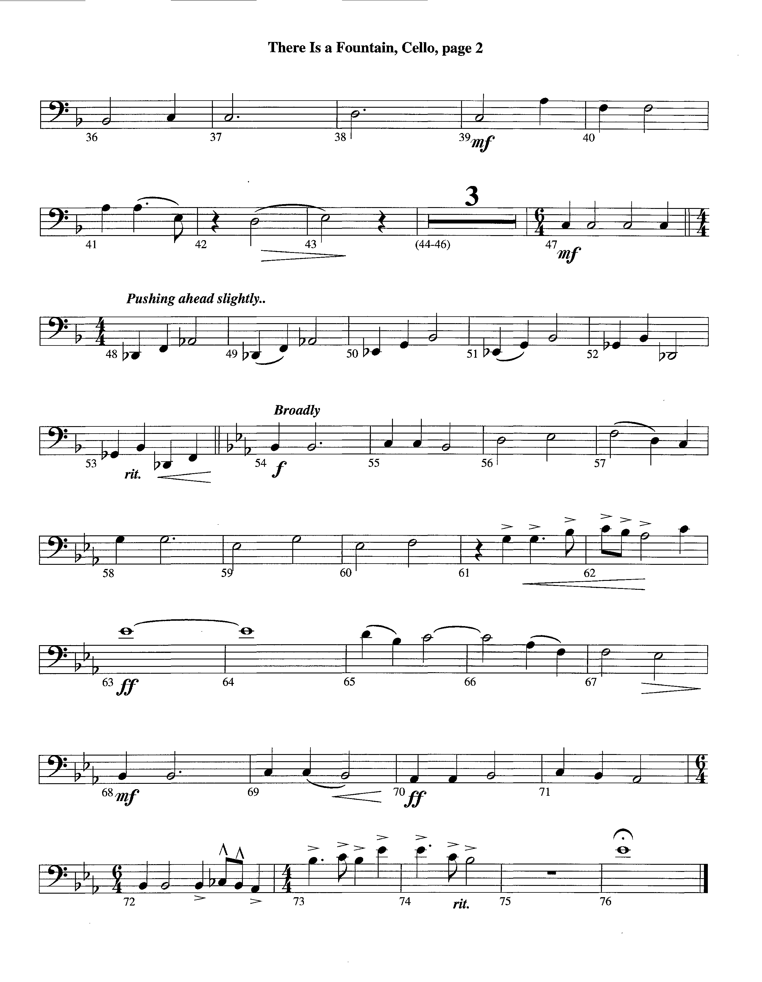 There Is A Fountain (Instrumental) Cello (Lifeway Worship / Arr. Jeff Cranfill)