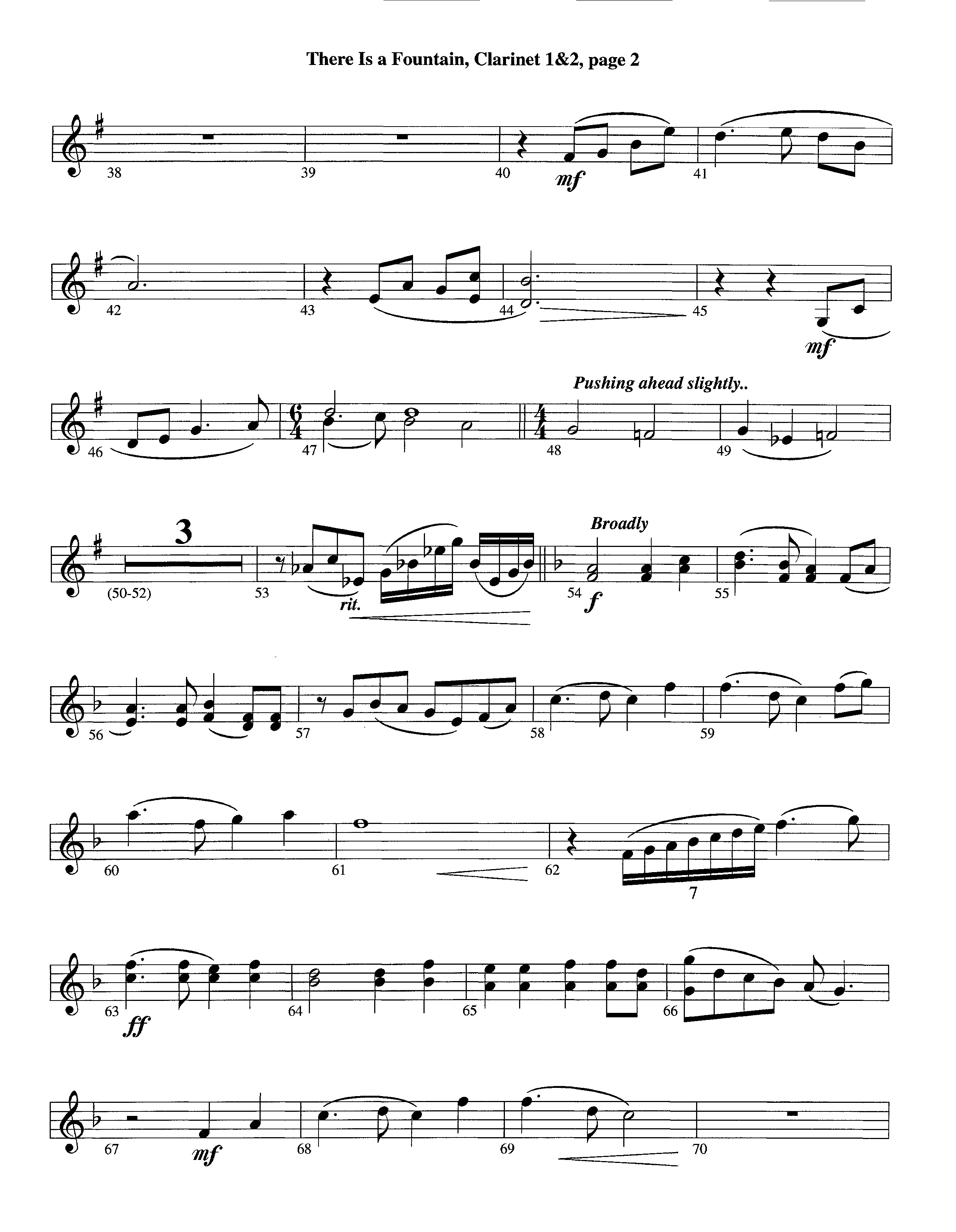 There Is A Fountain (Instrumental) Clarinet 1/2 (Lifeway Worship / Arr. Jeff Cranfill)