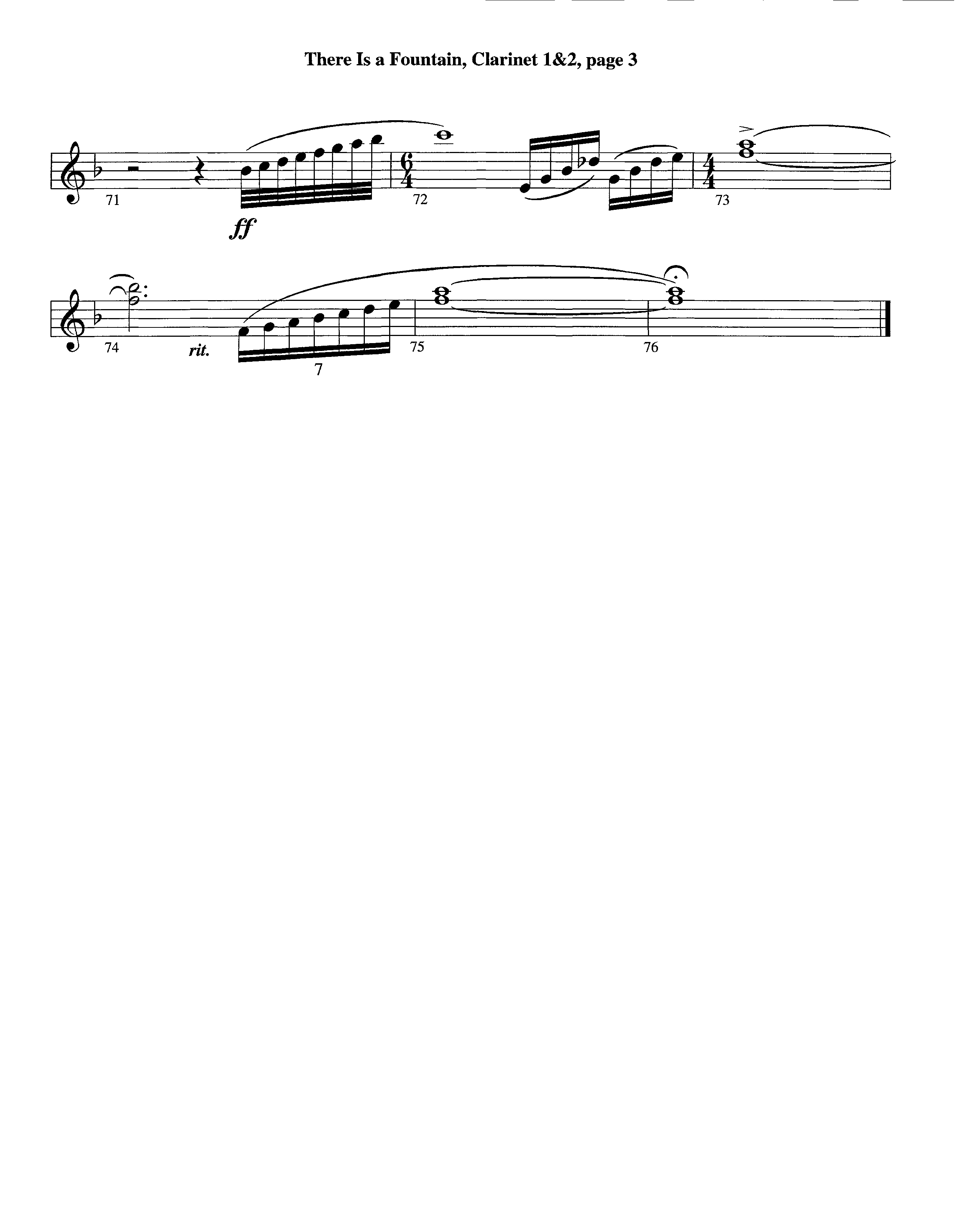 There Is A Fountain (Instrumental) Clarinet 1/2 (Lifeway Worship / Arr. Jeff Cranfill)