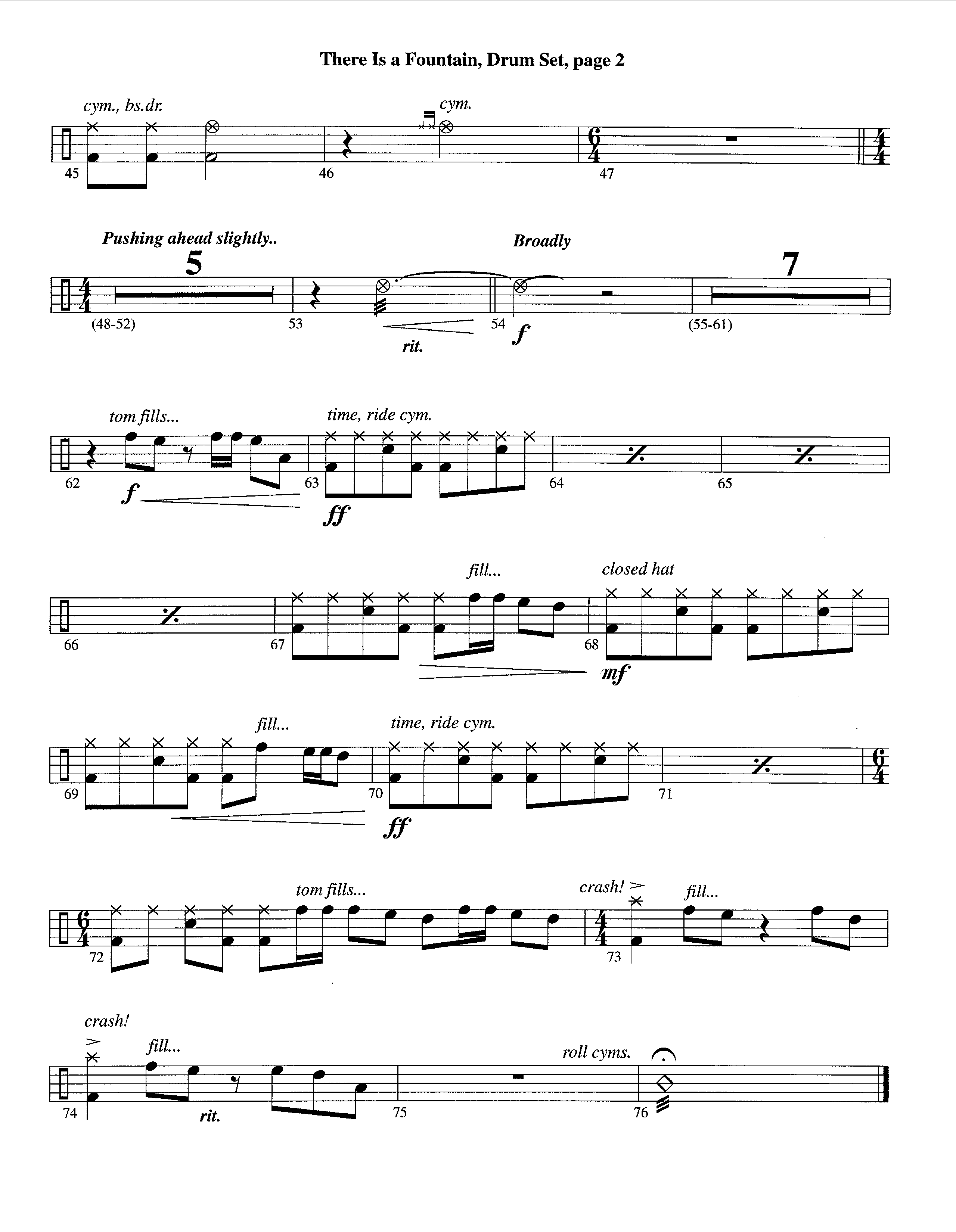 There Is A Fountain (Instrumental) Drum Set (Lifeway Worship / Arr. Jeff Cranfill)