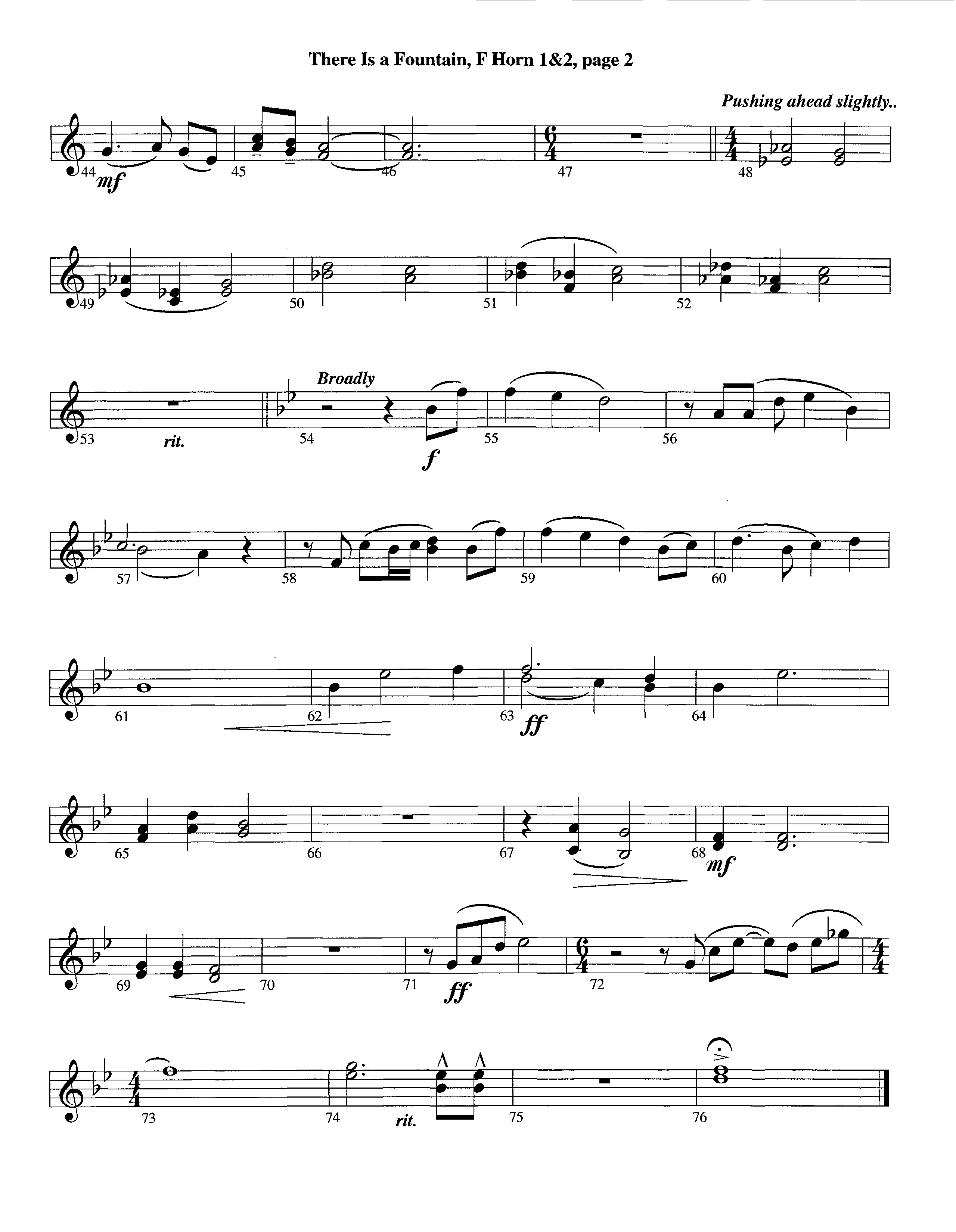 There Is A Fountain (Instrumental) French Horn 1/2 (Lifeway Worship / Arr. Jeff Cranfill)