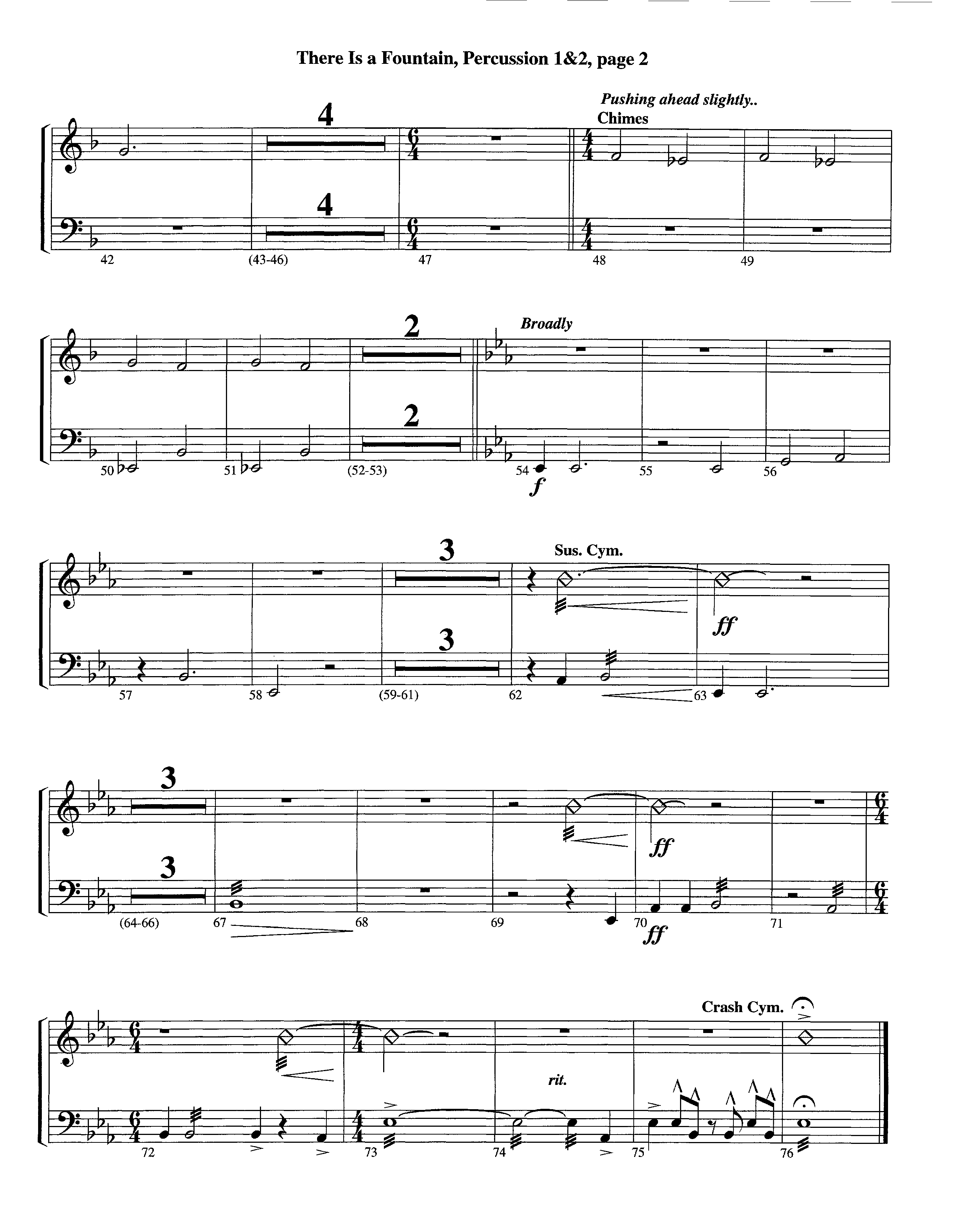 There Is A Fountain (Instrumental) Percussion 1/2 (Lifeway Worship / Arr. Jeff Cranfill)