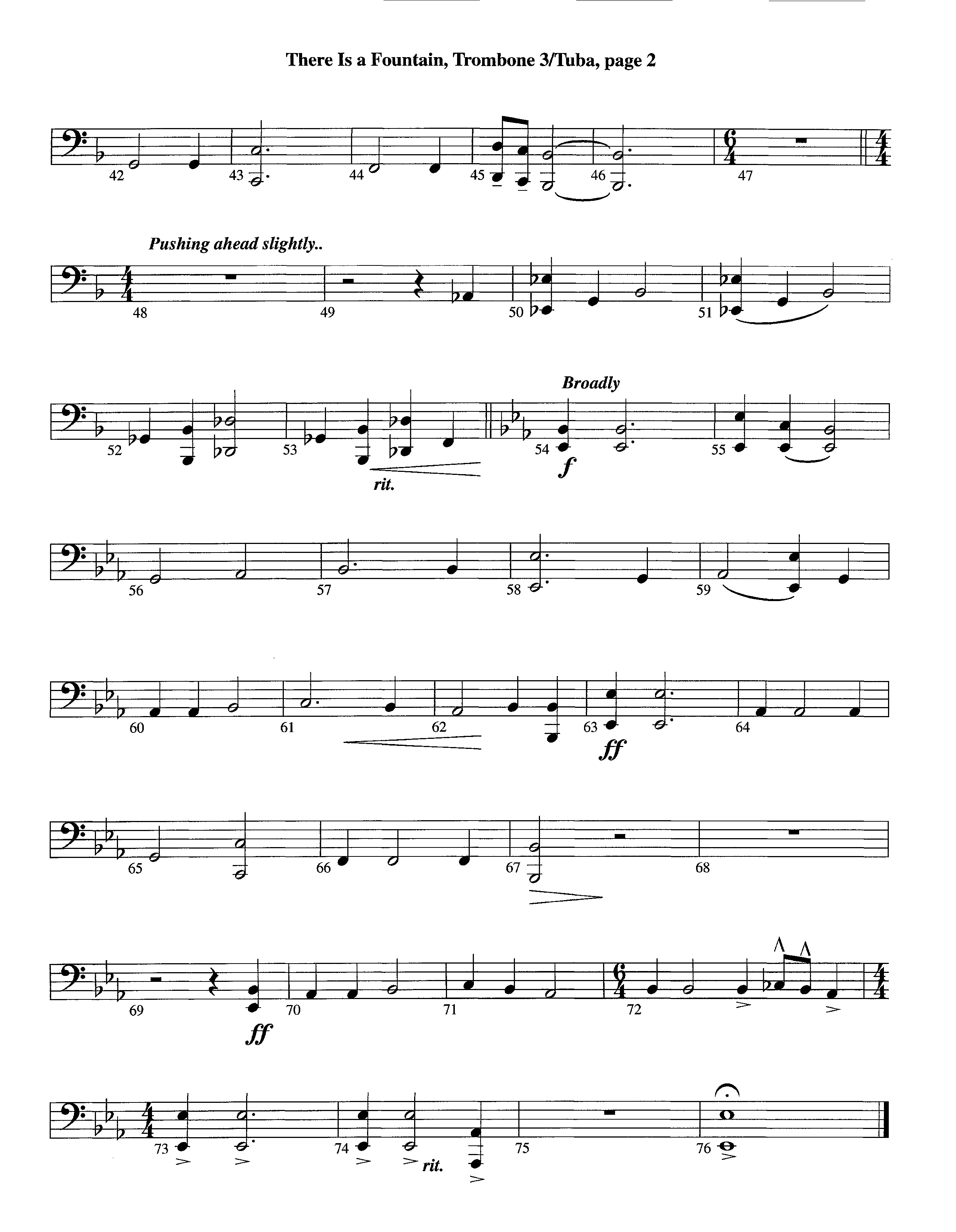 There Is A Fountain (Instrumental) Trombone 3/Tuba (Lifeway Worship / Arr. Jeff Cranfill)