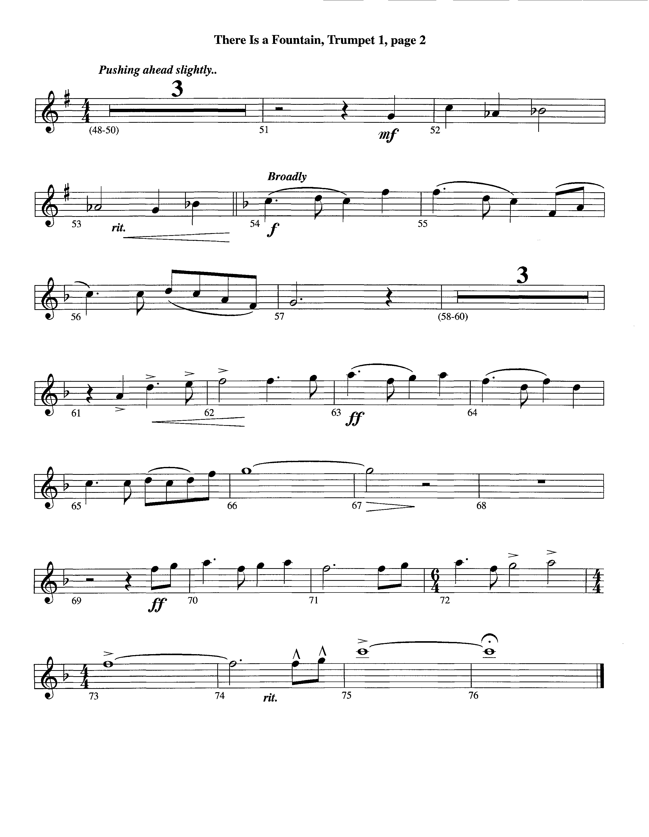 There Is A Fountain (Instrumental) Trumpet 1 (Lifeway Worship / Arr. Jeff Cranfill)