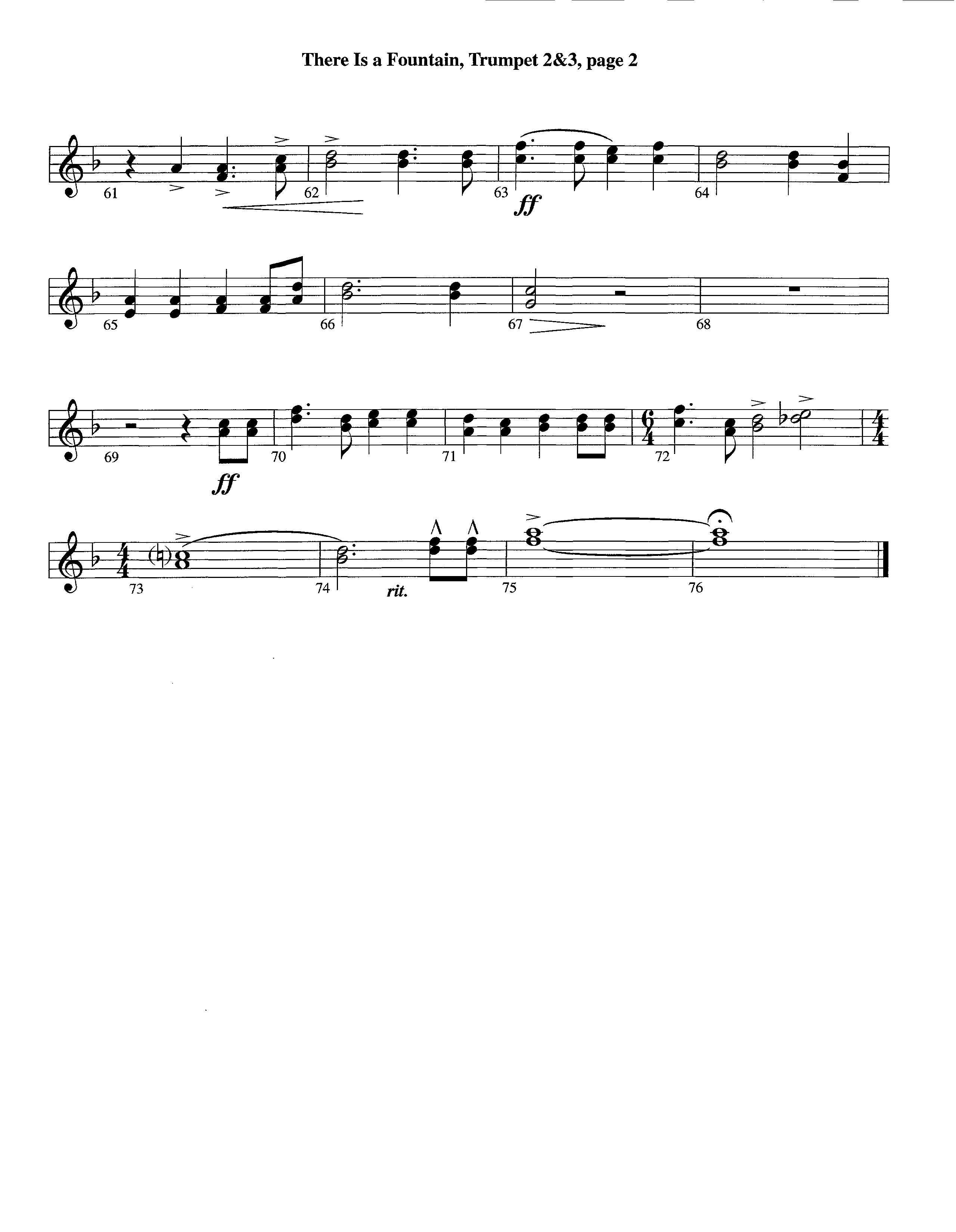 There Is A Fountain (Instrumental) Trumpet 2/3 (Lifeway Worship / Arr. Jeff Cranfill)