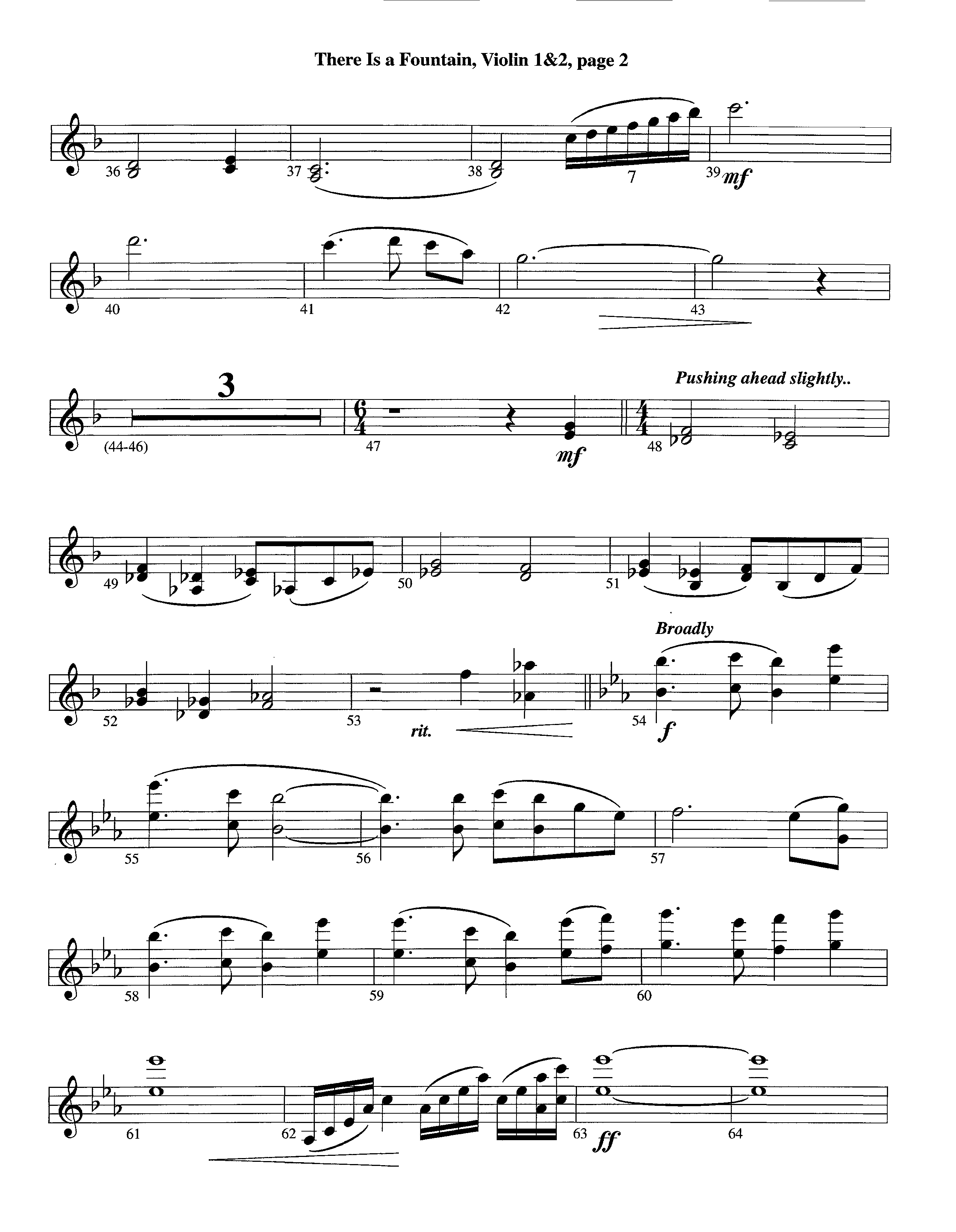 There Is A Fountain (Instrumental) Violin 1/2 (Lifeway Worship / Arr. Jeff Cranfill)