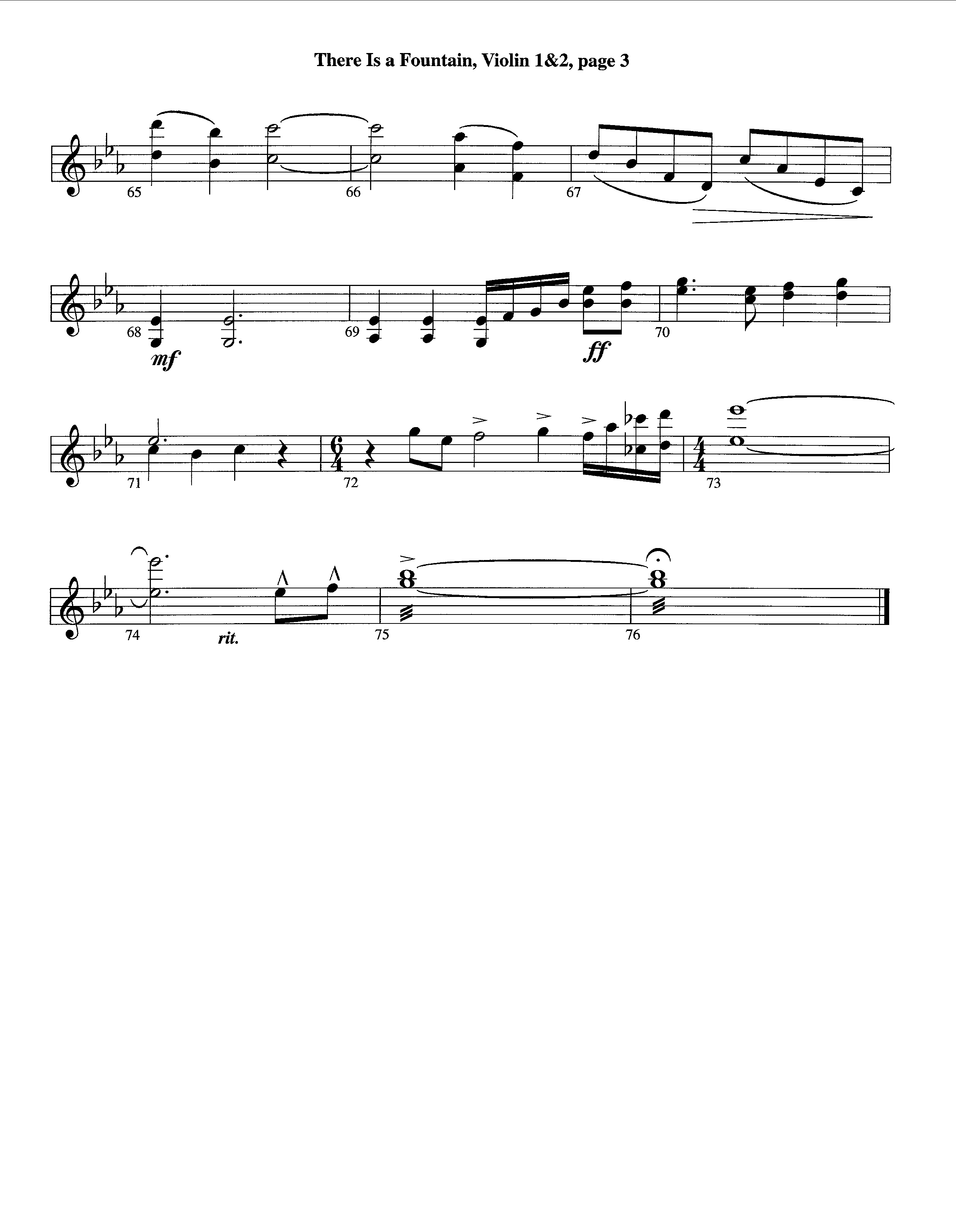 There Is A Fountain (Instrumental) Violin 1/2 (Lifeway Worship / Arr. Jeff Cranfill)