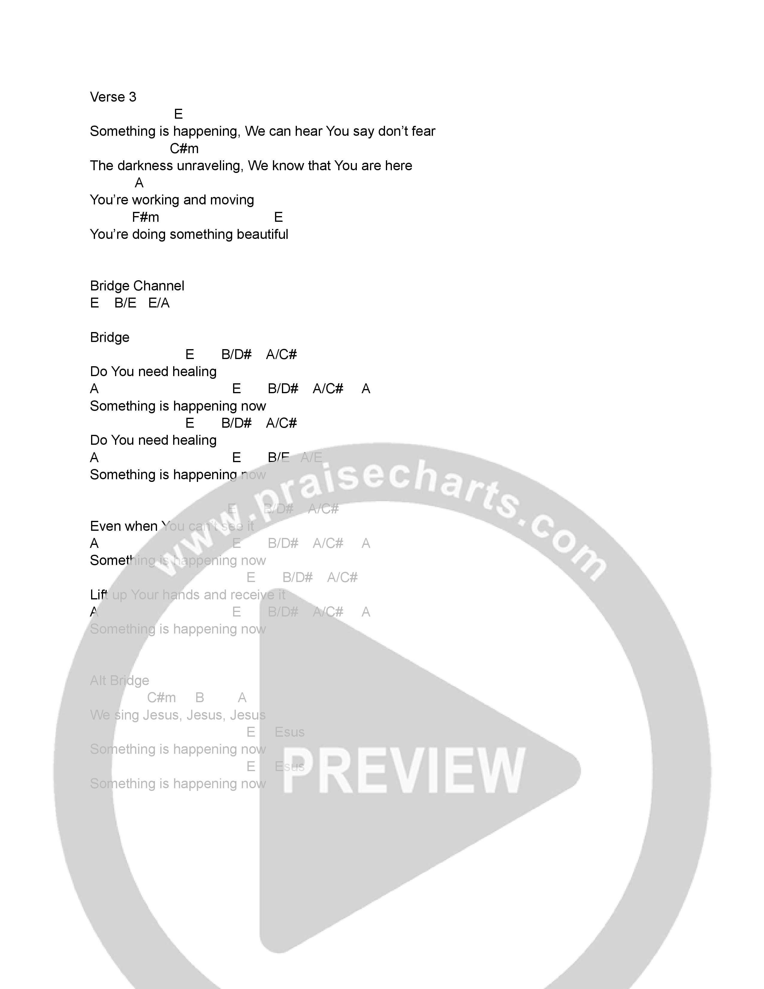 Something Is Happening Chord Chart (David's Harp)