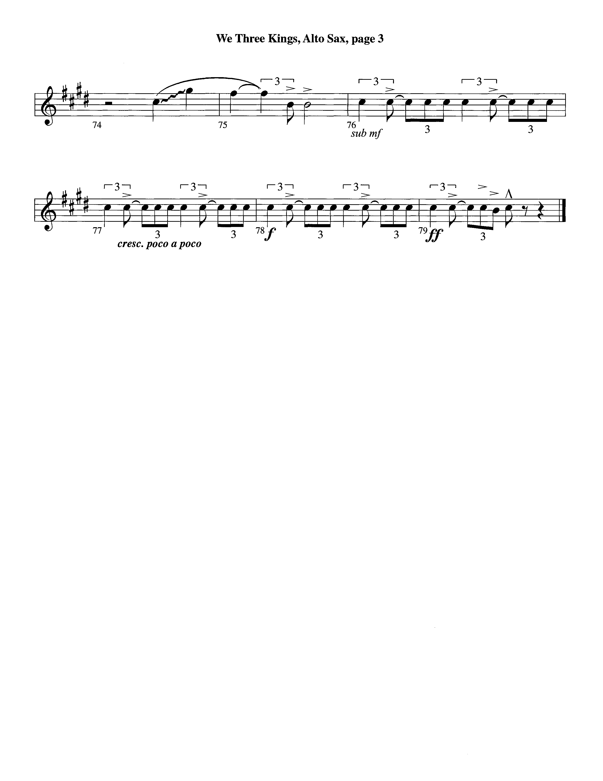 We Three Kings (Instrumental) Alto Sax (Lifeway Worship / Arr. Richard Kingsmore)