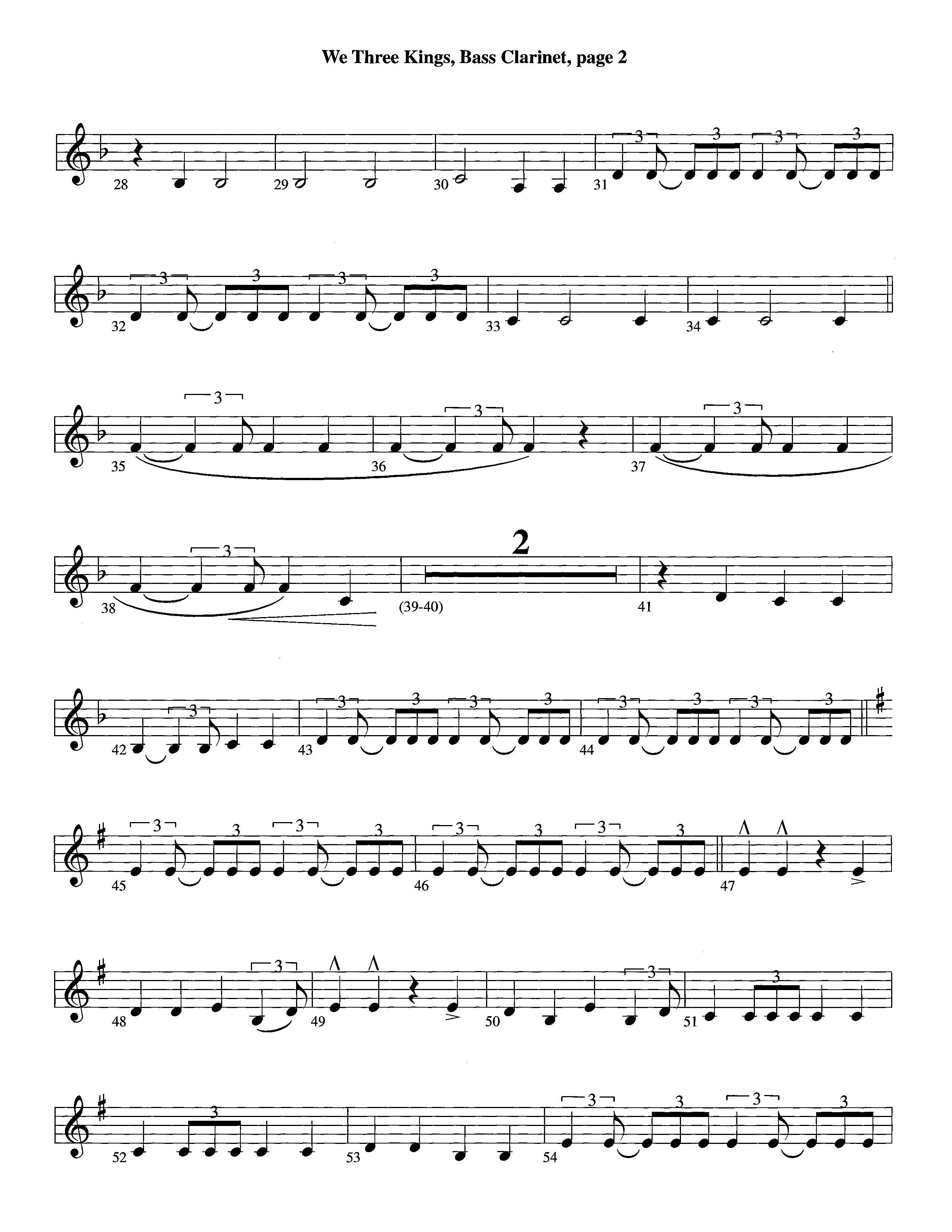 We Three Kings (Instrumental) Bass Clarinet (Lifeway Worship / Arr. Richard Kingsmore)